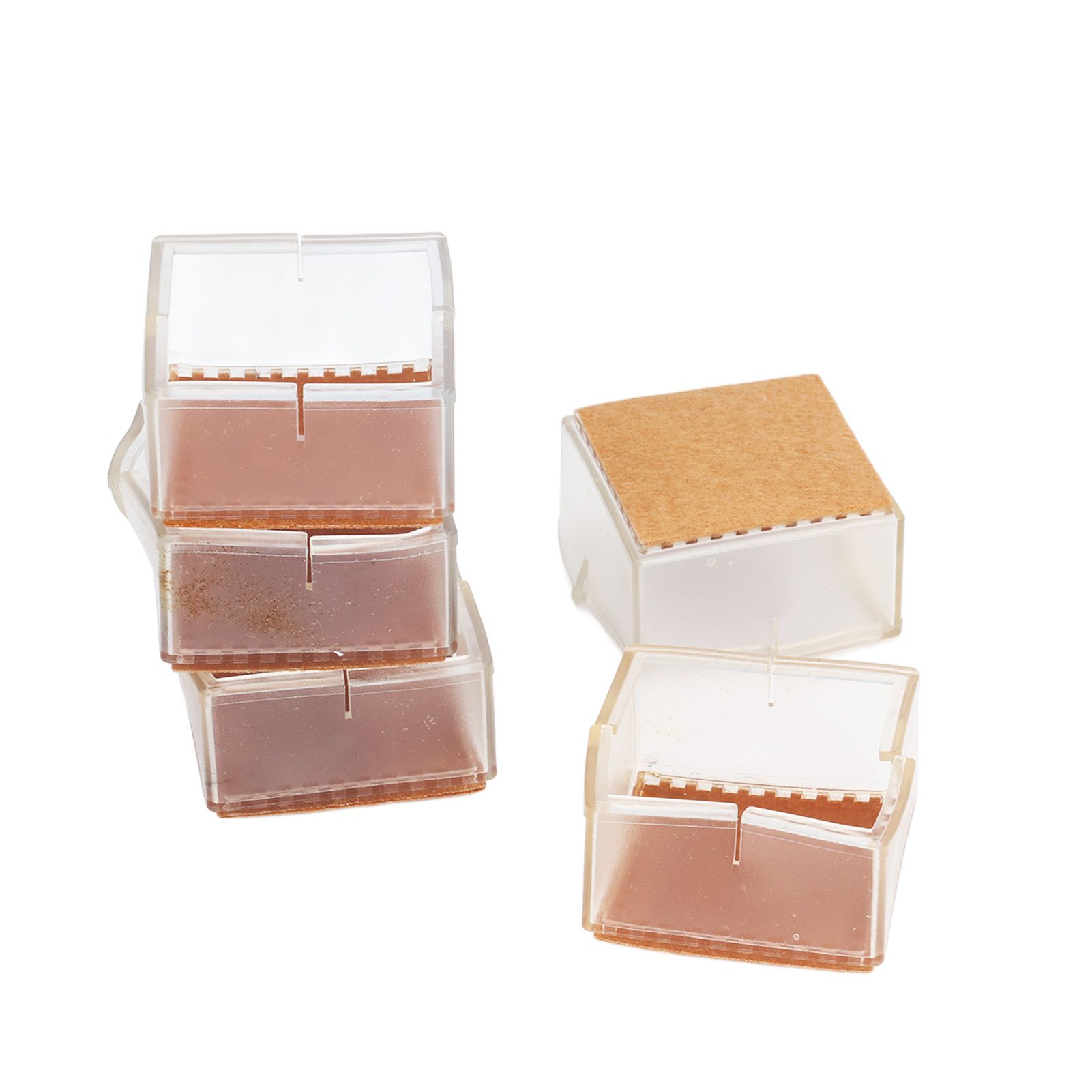 8pcs/set Silicone Chair Caps Table Foot Pads Anti Slip Transparent Square Leg view 7