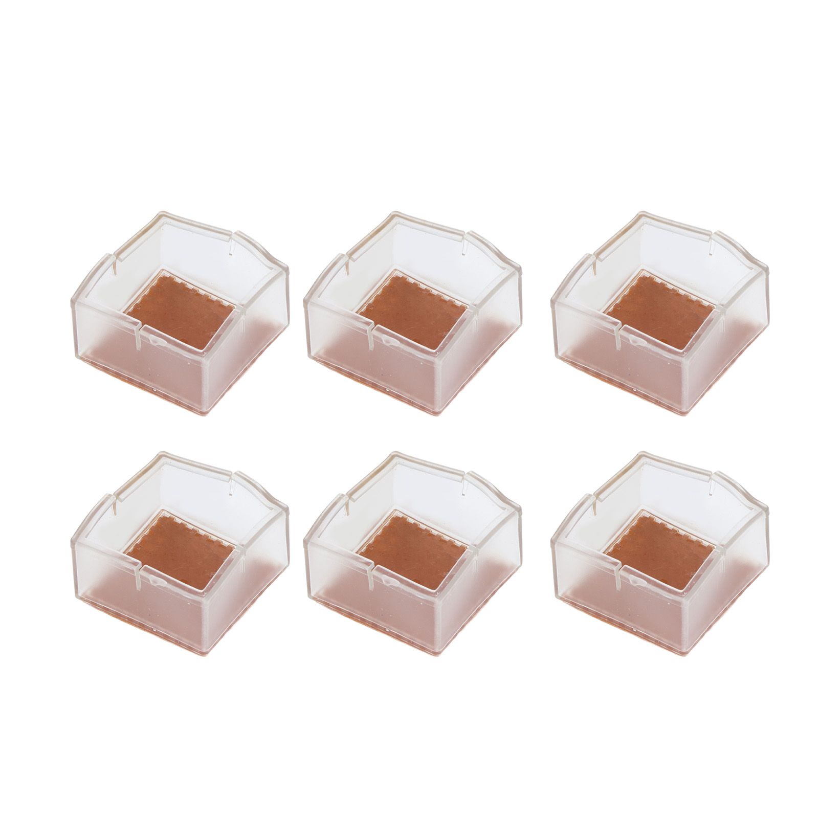 8pcs/set Silicone Chair Caps Table Foot Pads Anti Slip Transparent Square Leg view 8