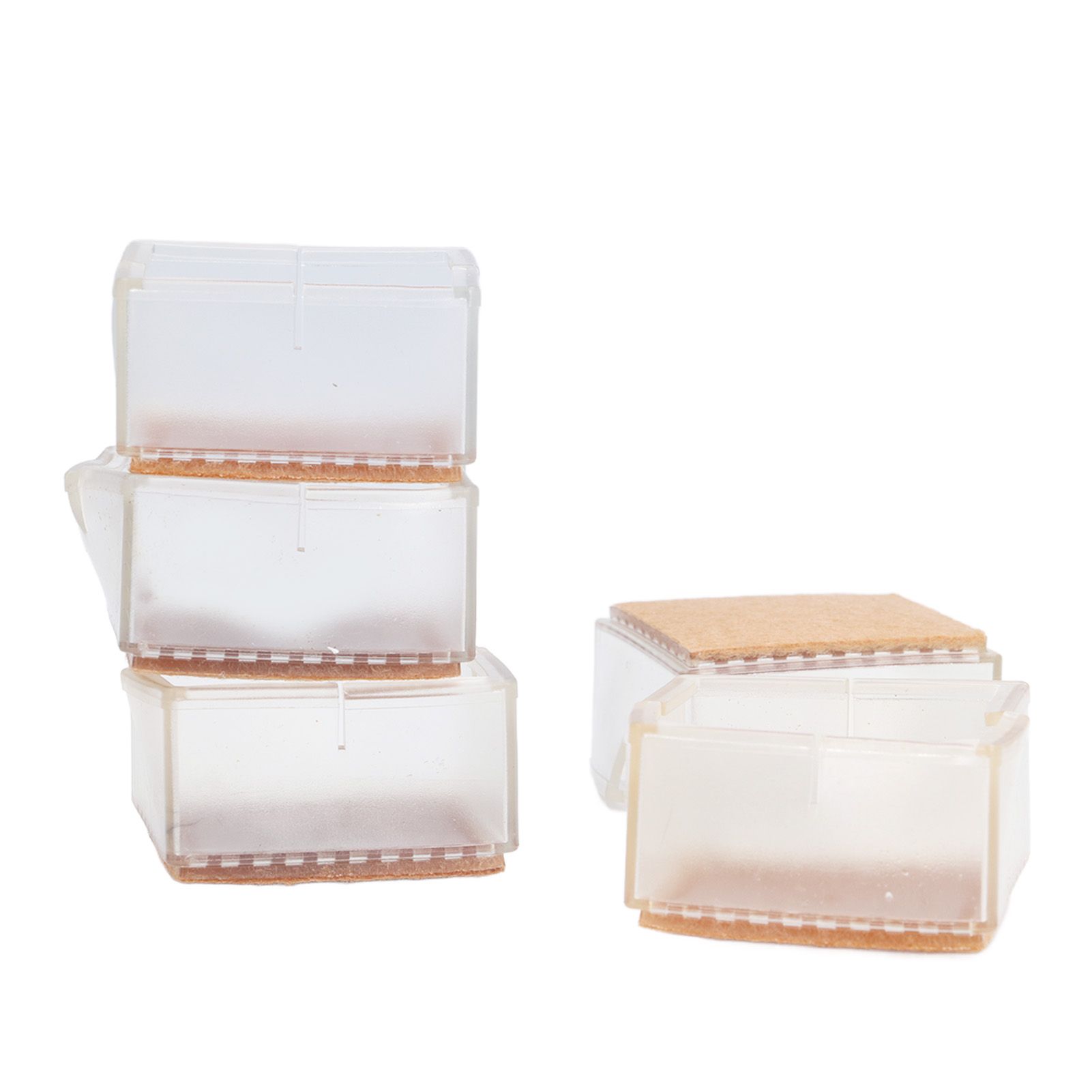 8pcs/set Silicone Chair Caps Table Foot Pads Anti Slip Transparent Square Leg view 9