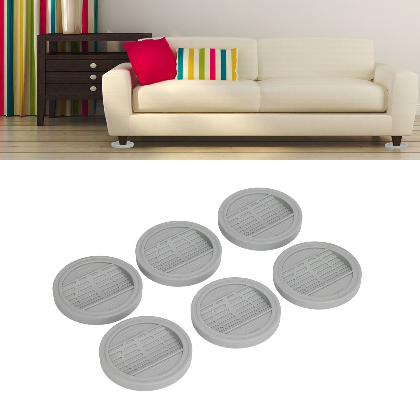 6PCS Rubber Furniture Pads Stoppers Floor Protector for Bed Office Chair view 11