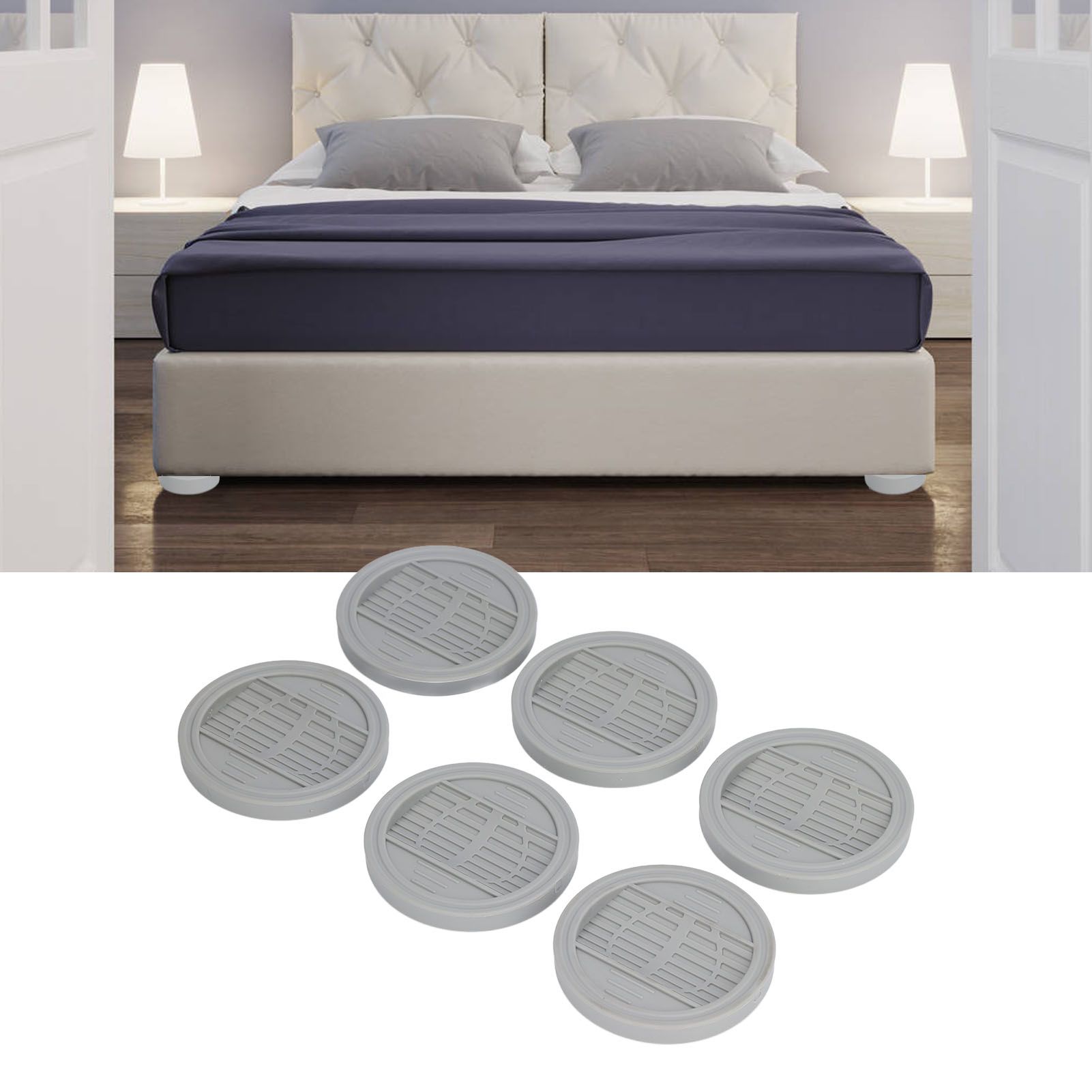 6PCS Rubber Furniture Pads Stoppers Floor Protector for Bed Office Chair view 12