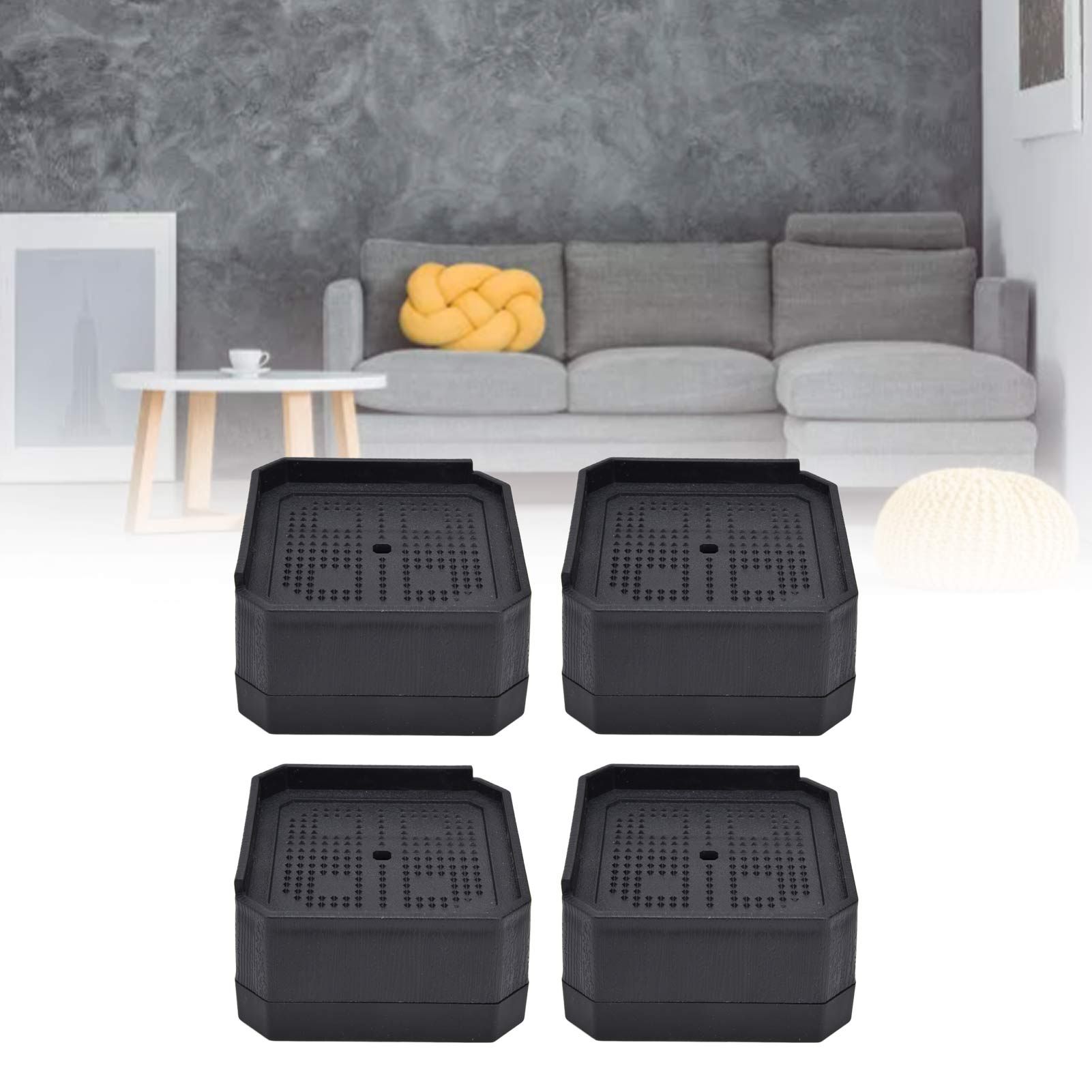 4Set Chair Leg Floor Protectors Square Rubber Non Slip Furniture Leg Pads for view 11