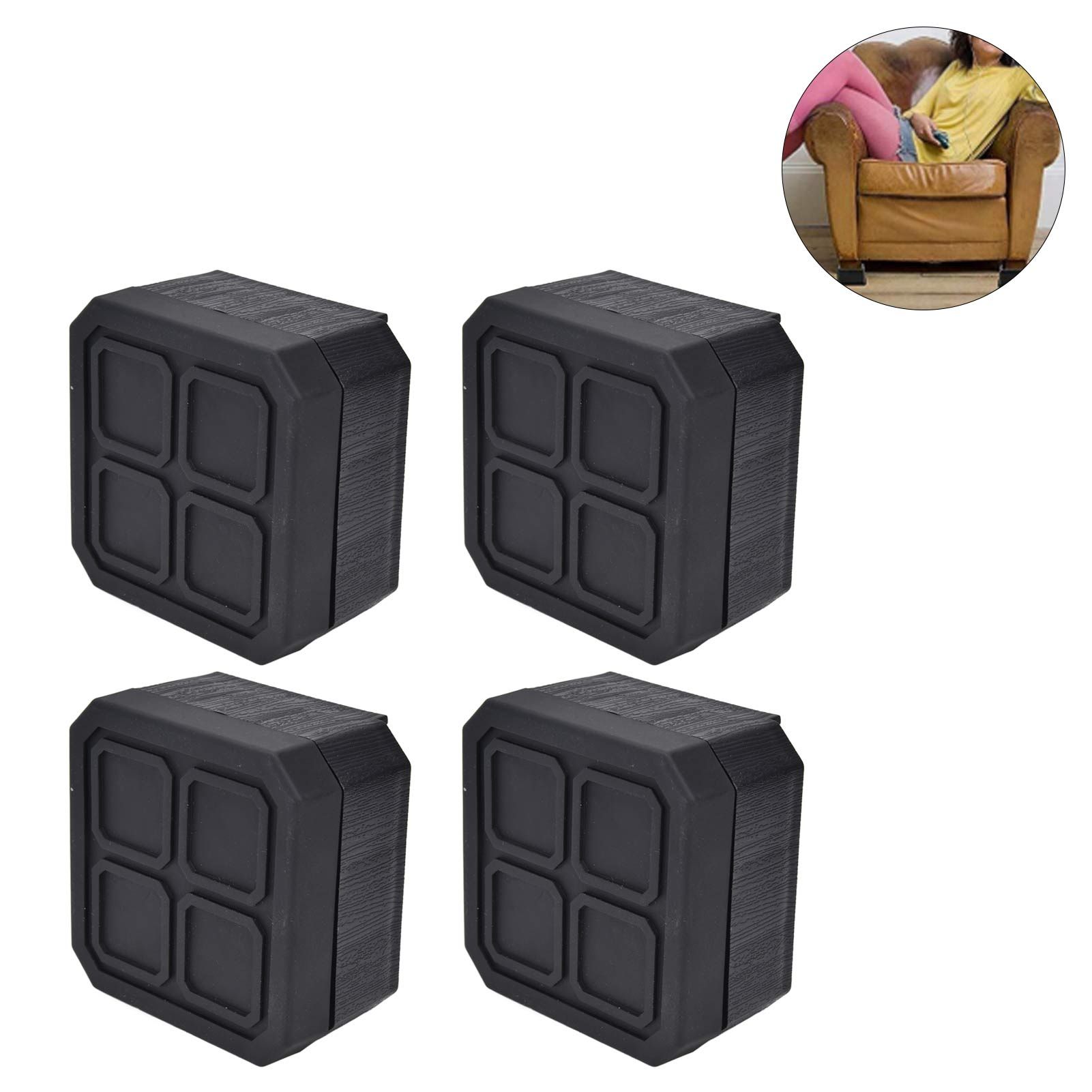 4Set Chair Leg Floor Protectors Square Rubber Non Slip Furniture Leg Pads for view 12