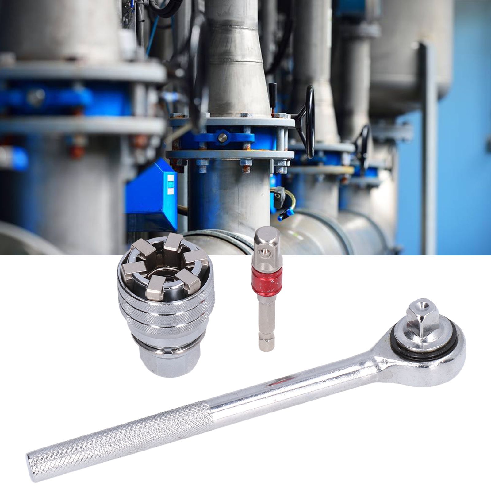 Universal Socket Wrench Tool 10‑19mm Adjustable Wrench Set Chrome Vanadium view 11