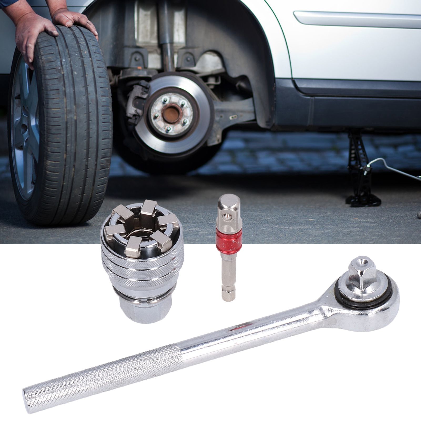 Universal Socket Wrench Tool 10‑19mm Adjustable Wrench Set Chrome Vanadium view 12