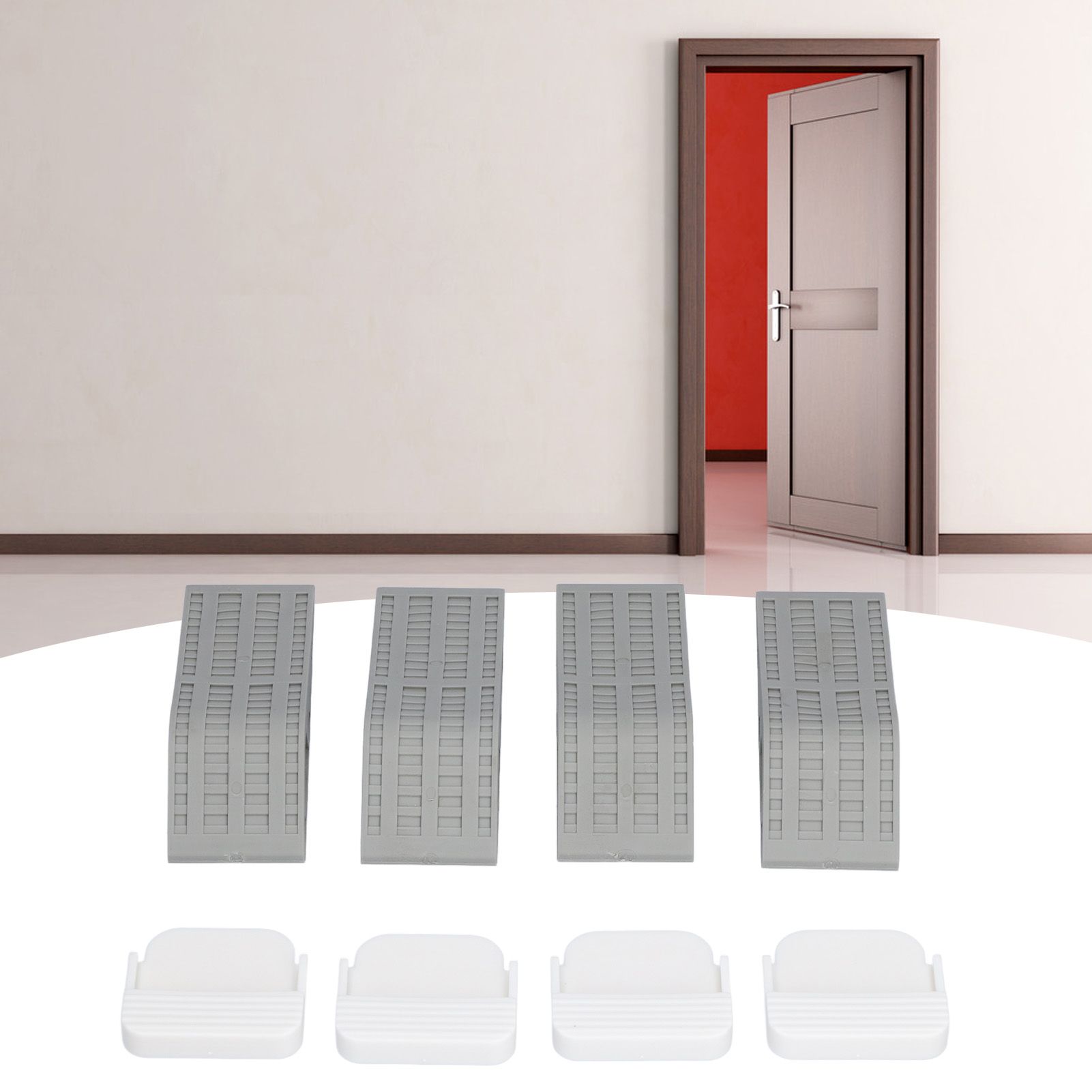 4Set Door Stoppers Non Slip Rubber Door Bottom Stop Wedge Accessories for Home view 12