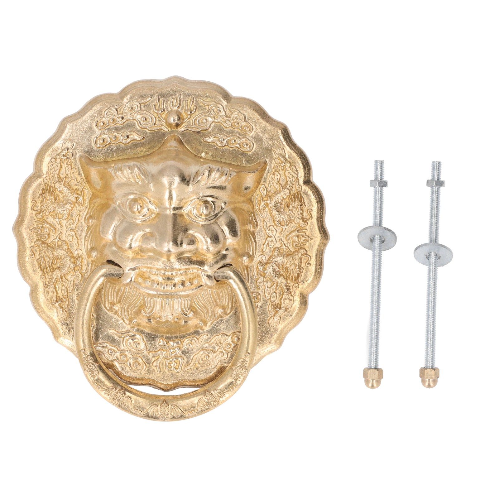 Door Knocker Brass Material Bronze Collision Resistance Chinese Animal Head
