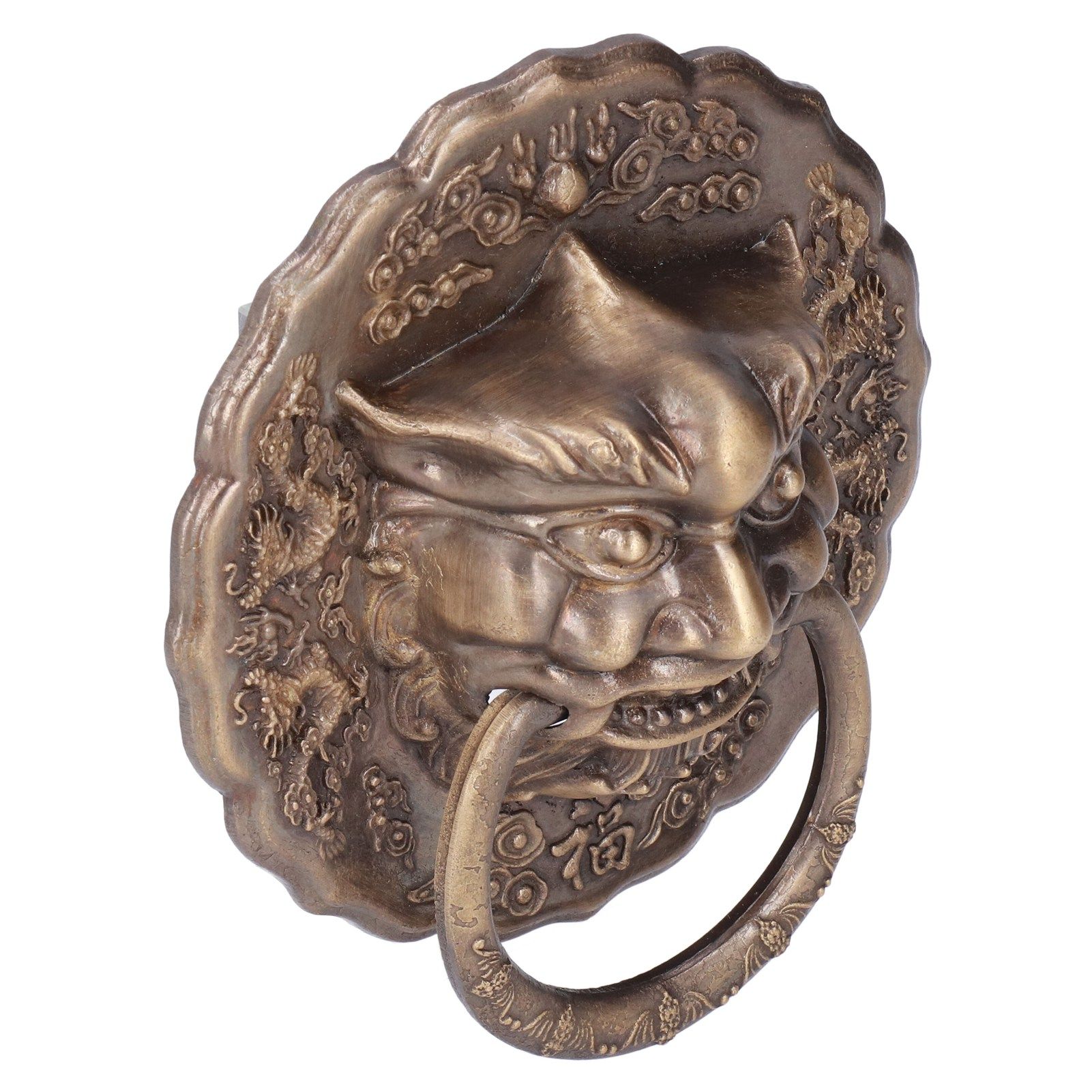 Door Knocker Brass Material 2 Sided Installation Heavy Duty Pull Bronze view 2