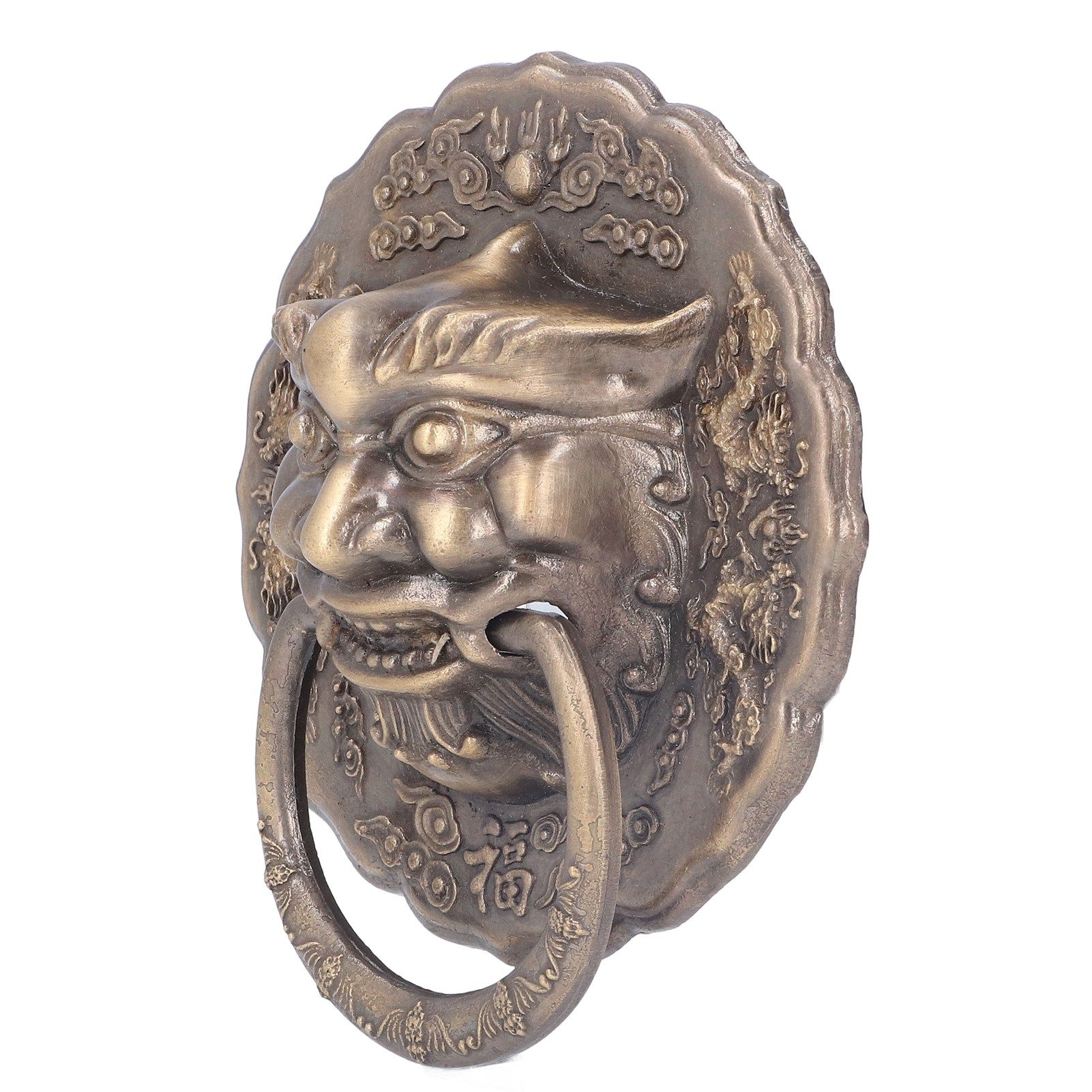 Door Knocker Brass Material 2 Sided Installation Heavy Duty Pull Bronze view 3