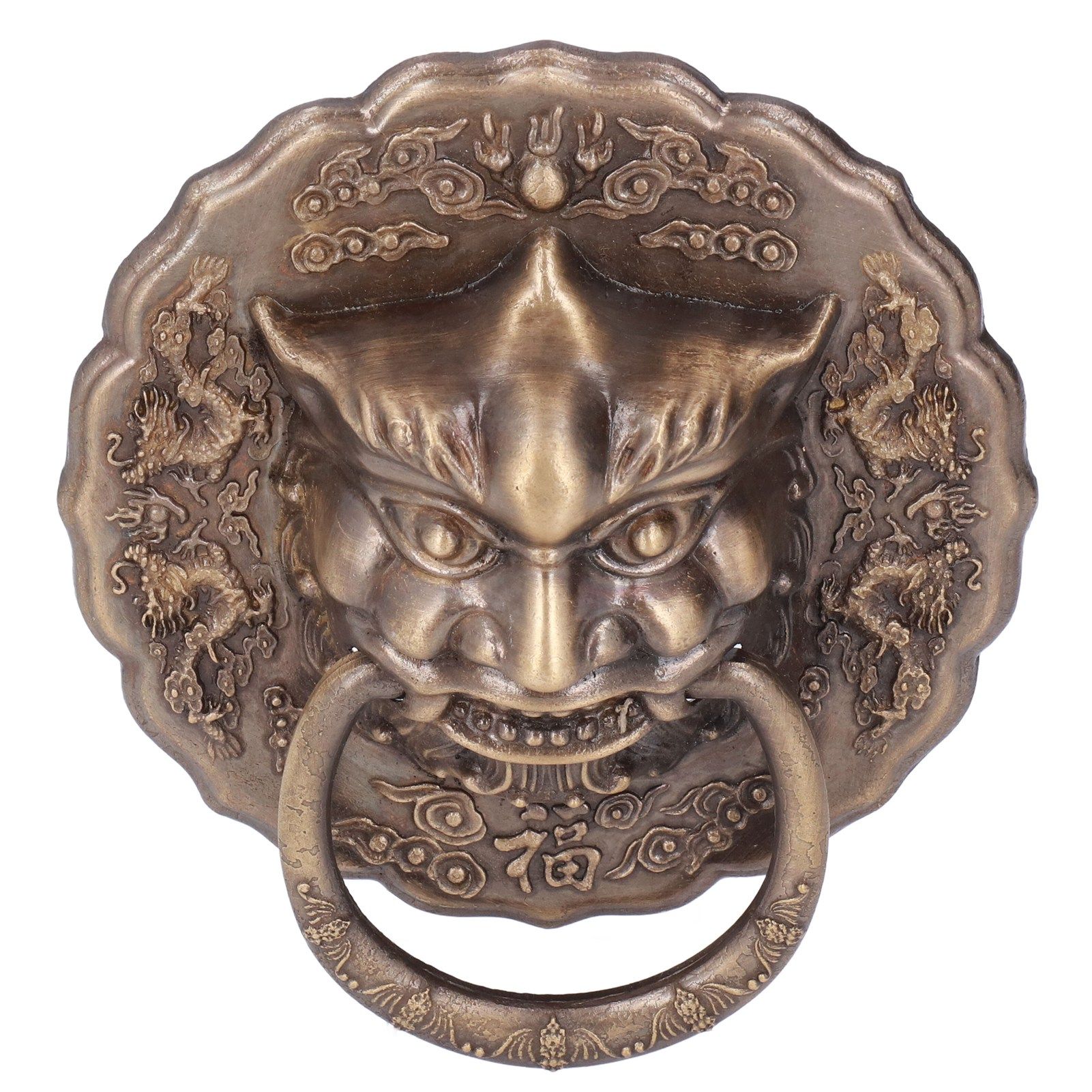 Door Knocker Brass Material 2 Sided Installation Heavy Duty Pull Bronze view 5