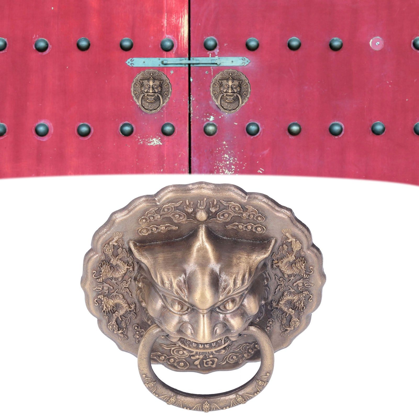 Door Knocker Brass Material 2 Sided Installation Heavy Duty Pull Bronze view 12
