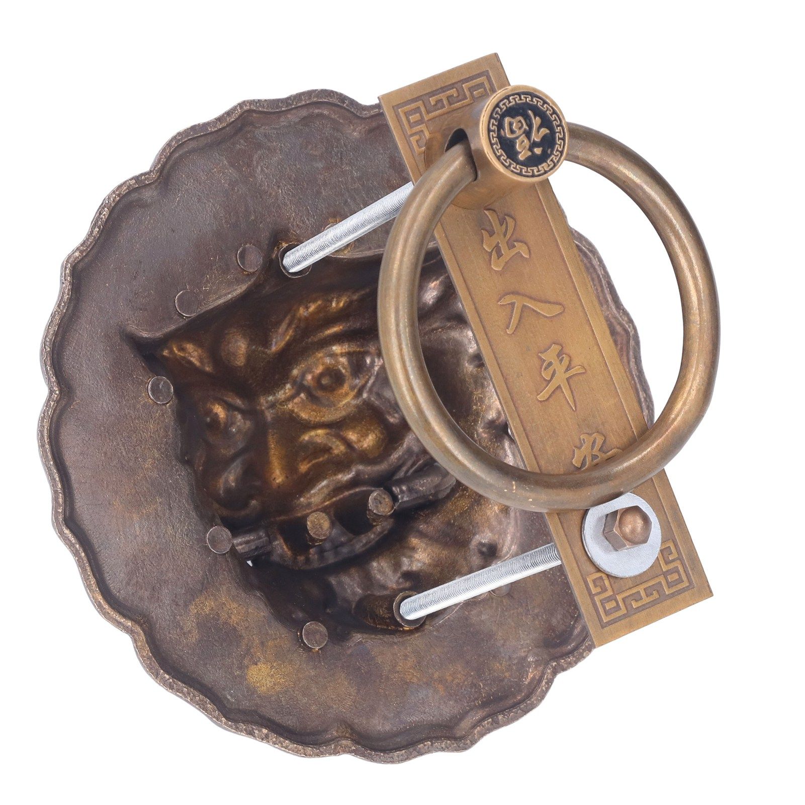 Door Knocker Brass Material 2 Sided Installation Heavy Duty Pull Bronze view 14