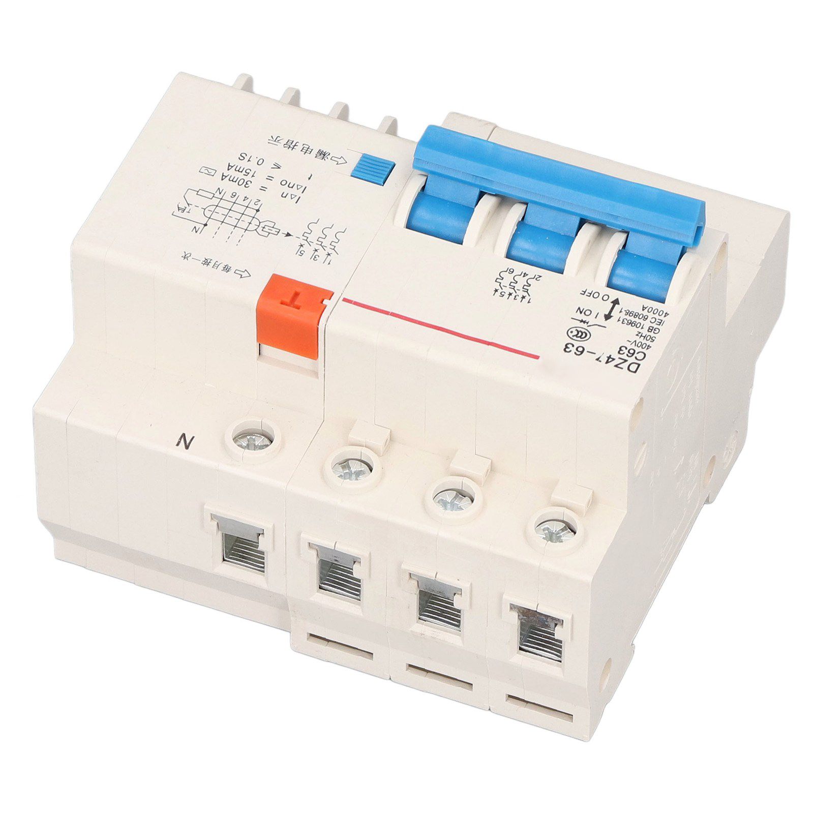 Circuit Breaker 3P 63A 220V Overload Short Circuit Leakage Protection Residual view 10