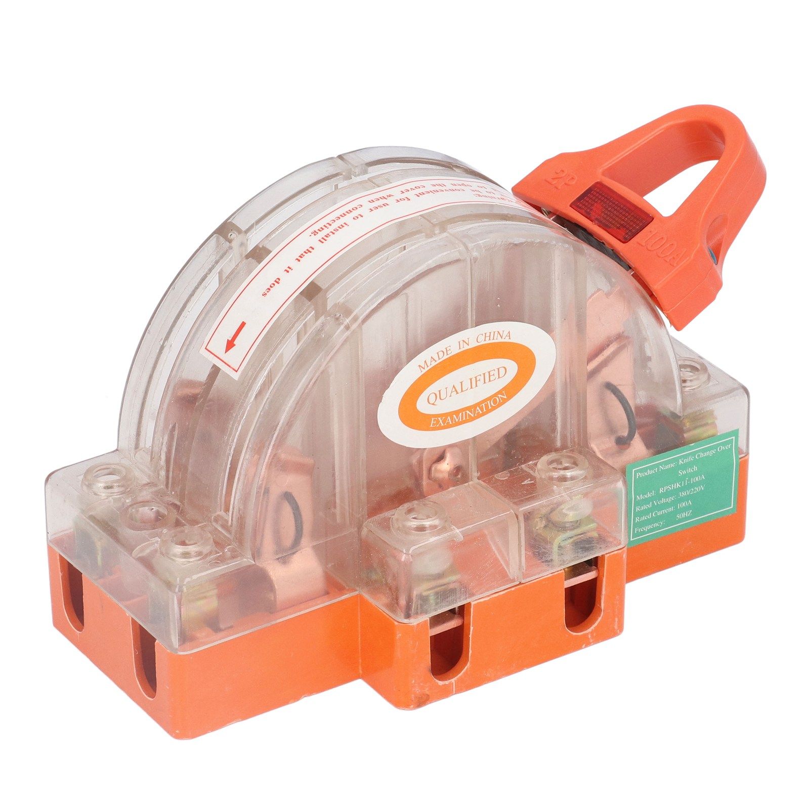 Double Pole Knife Switch Transparent Shell 2P 100A Safety Knife Switch with view 2
