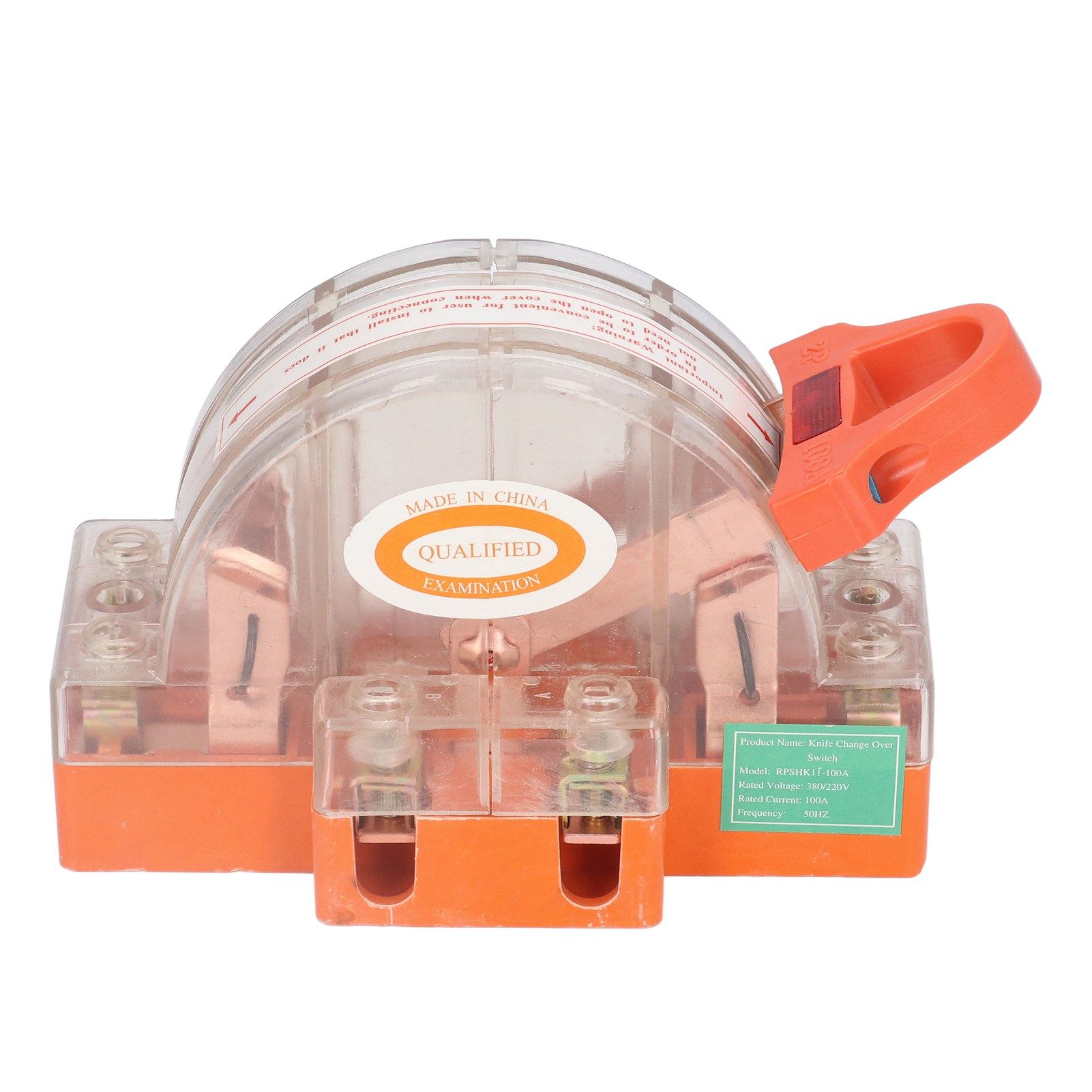 Double Pole Knife Switch Transparent Shell 2P 100A Safety Knife Switch with view 3