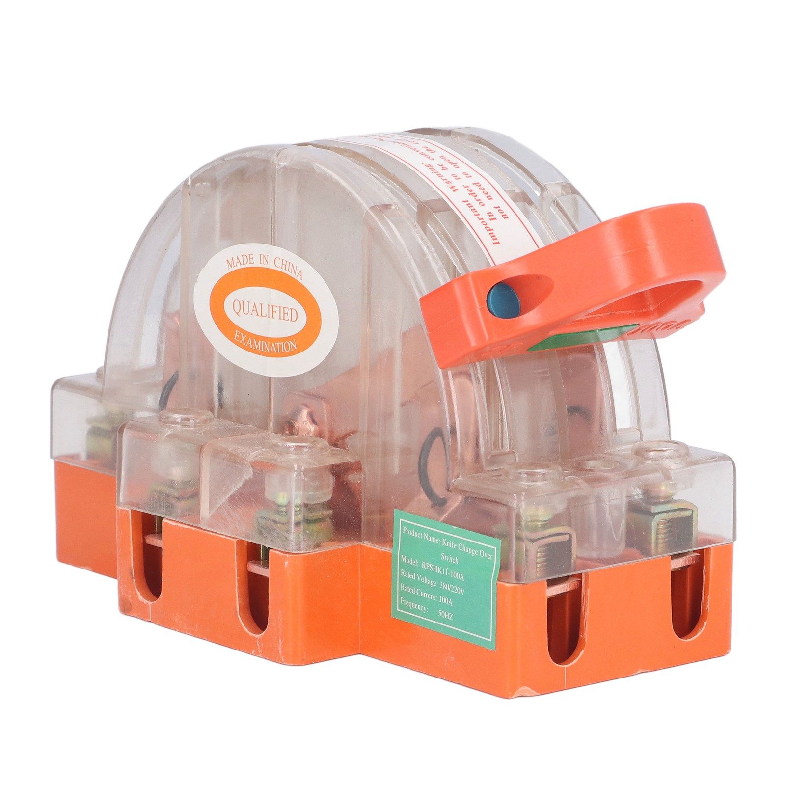 Double Pole Knife Switch Transparent Shell 2P 100A Safety Knife Switch with view 4