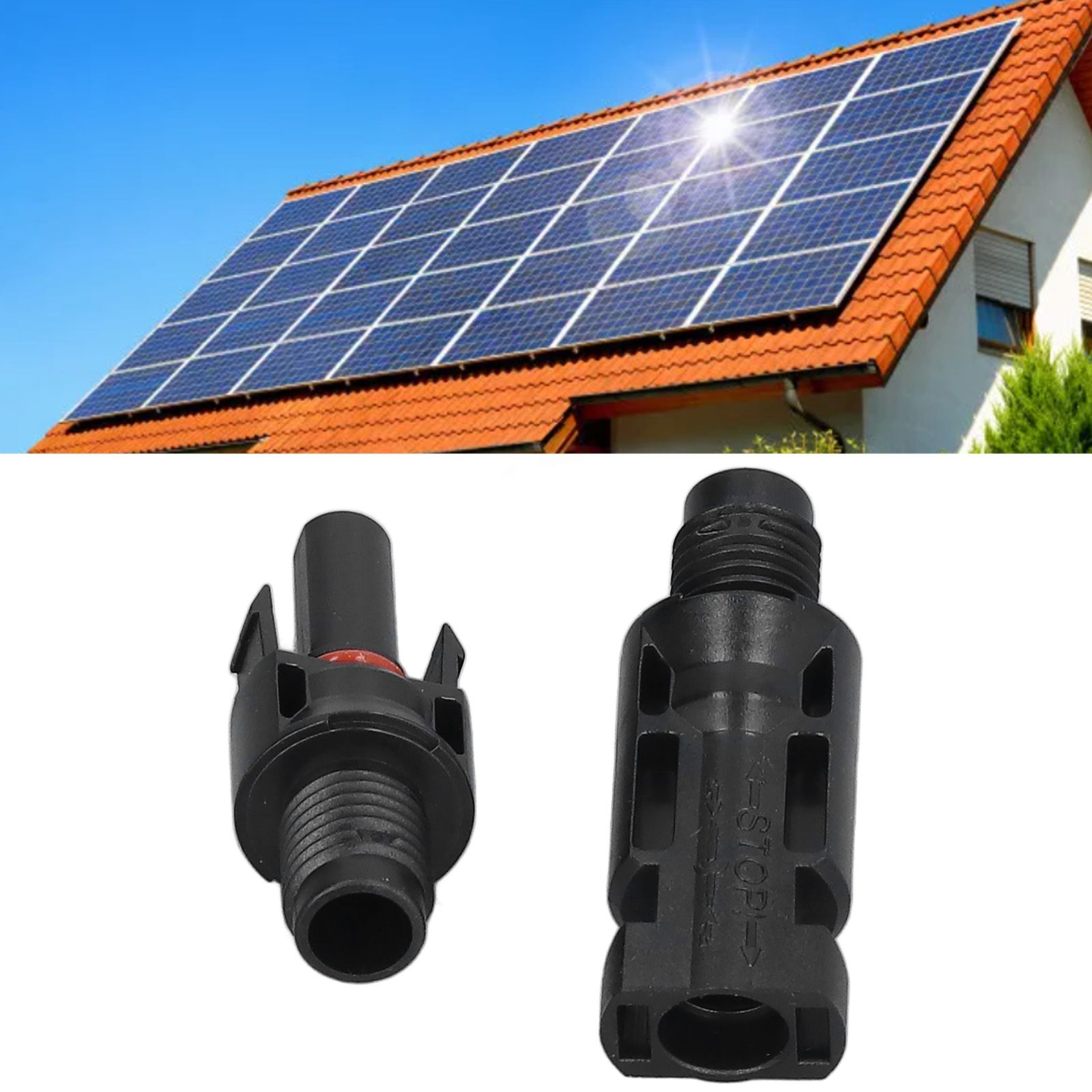 5 Sets Solar Branch Connectors UV Protection Male Female Header Board End view 12