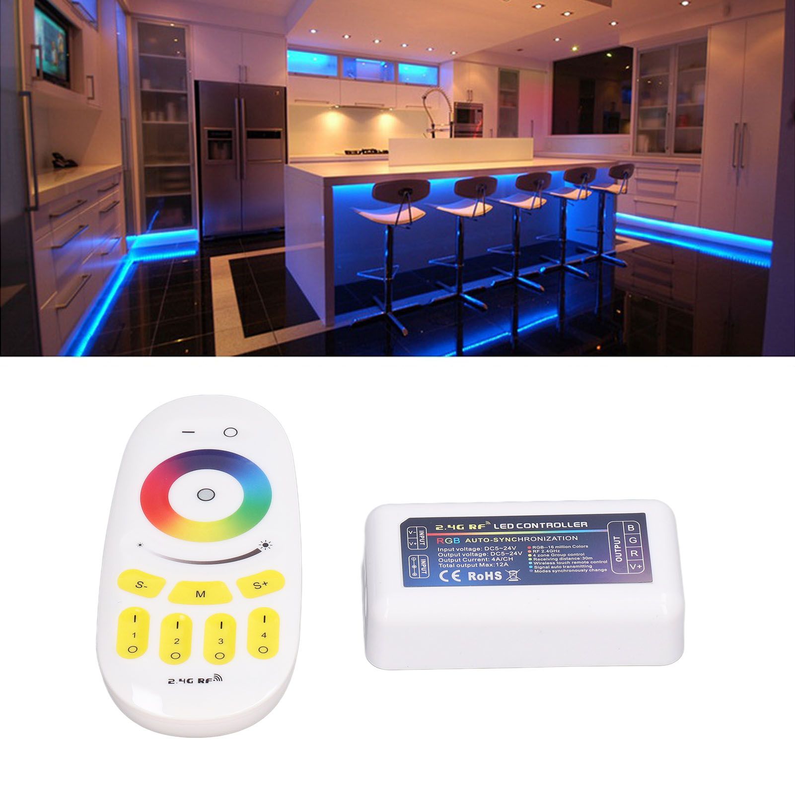 LED Controller DC524V 2.4G Quad Group Touch LED Strip Light Strip RGB view 12