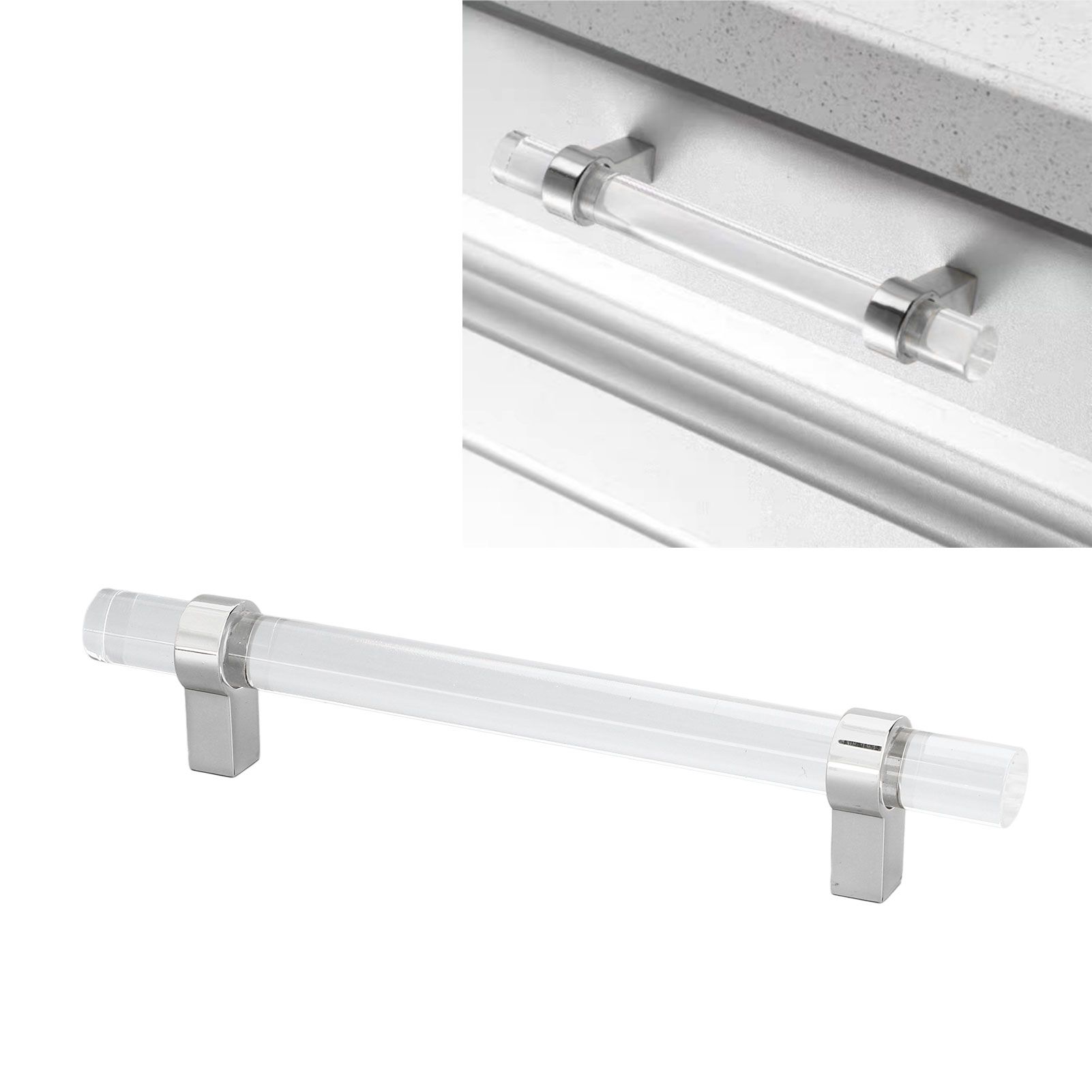 Crystal Acrylic Handle Modern Transparent Drawer Pull Handle for Closets view 11