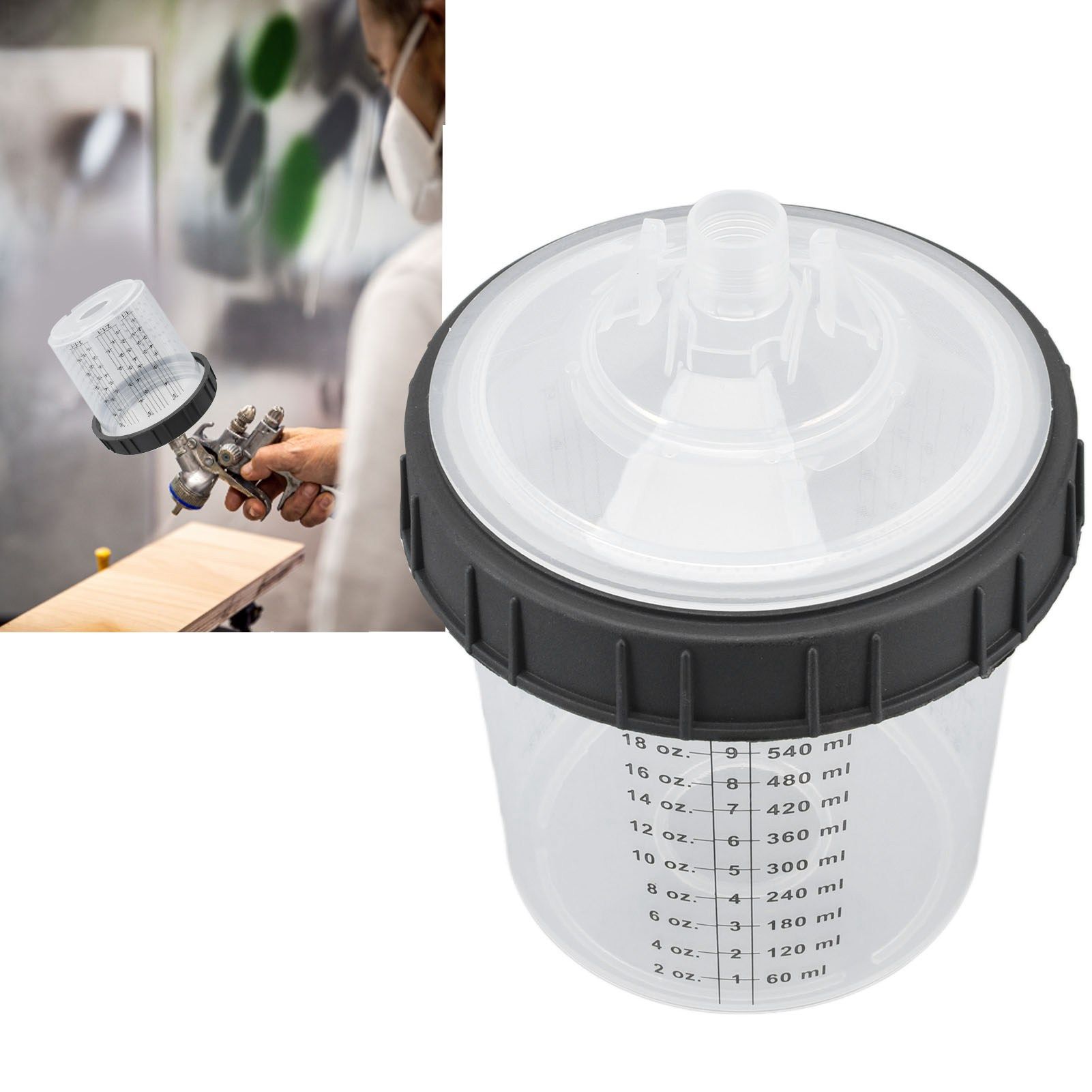 Disposable Paint Spray Cup Plastic Spray Paint Mixing Cup with Lids Painting view 12