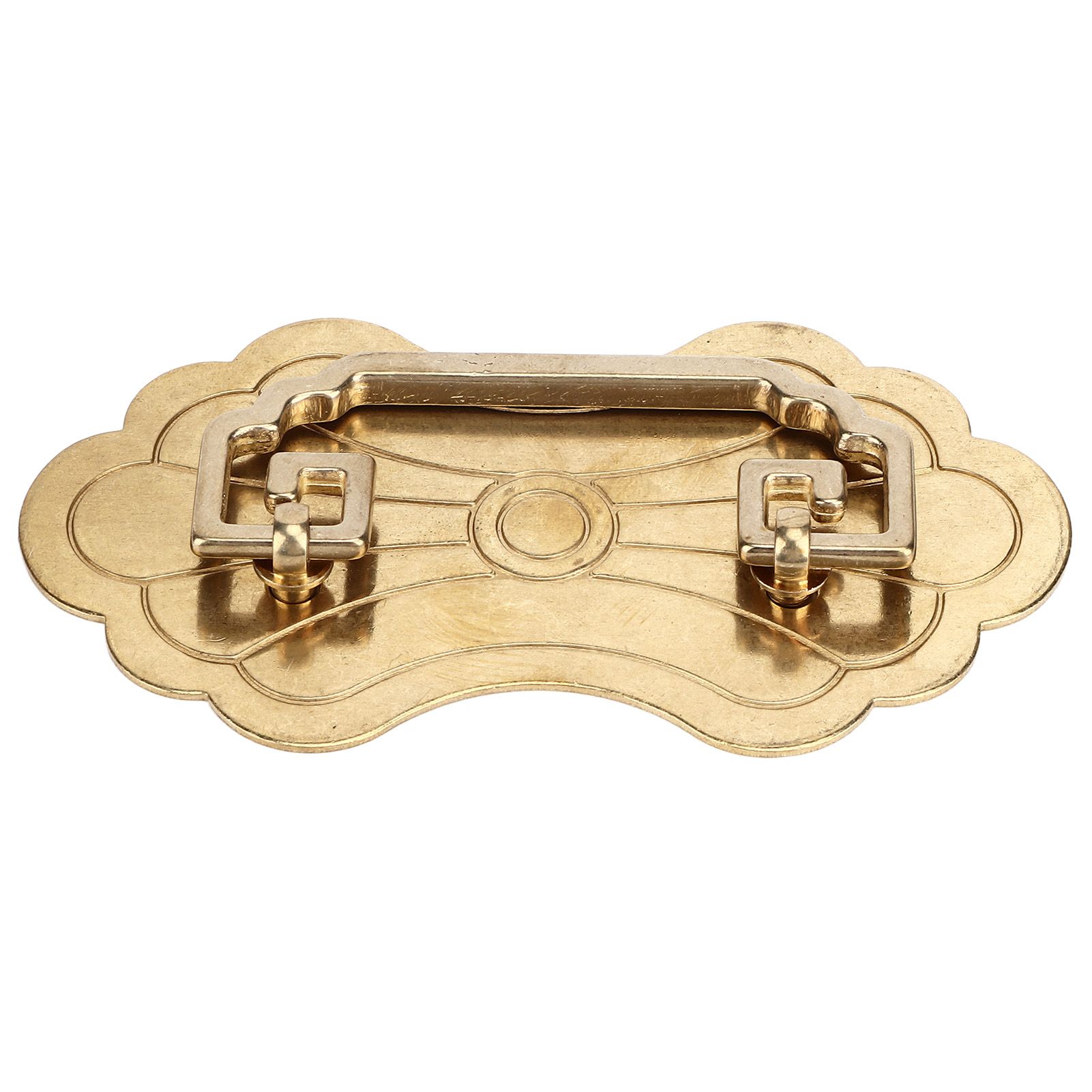 Antique Drawer Handle 12.8x7cm Wealth Blossoms Retro Chinese Style Brass view 2