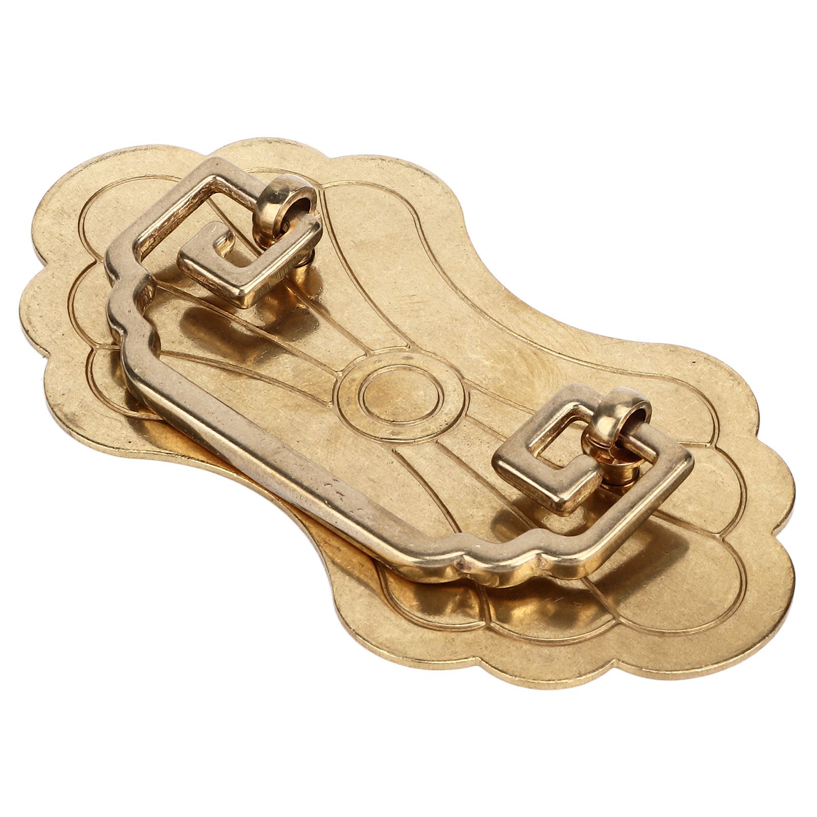 Antique Drawer Handle 12.8x7cm Wealth Blossoms Retro Chinese Style Brass view 3