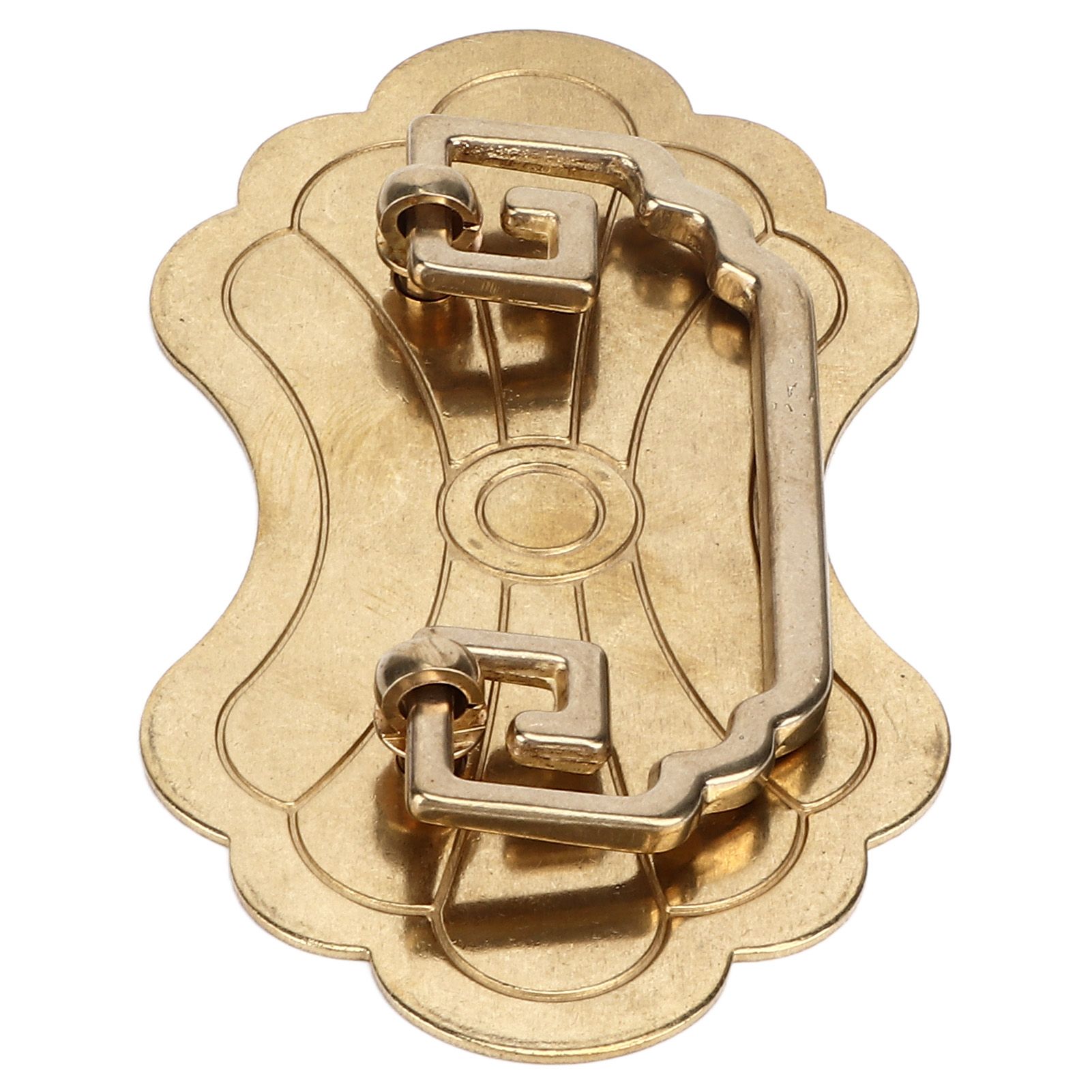 Antique Drawer Handle 12.8x7cm Wealth Blossoms Retro Chinese Style Brass view 4