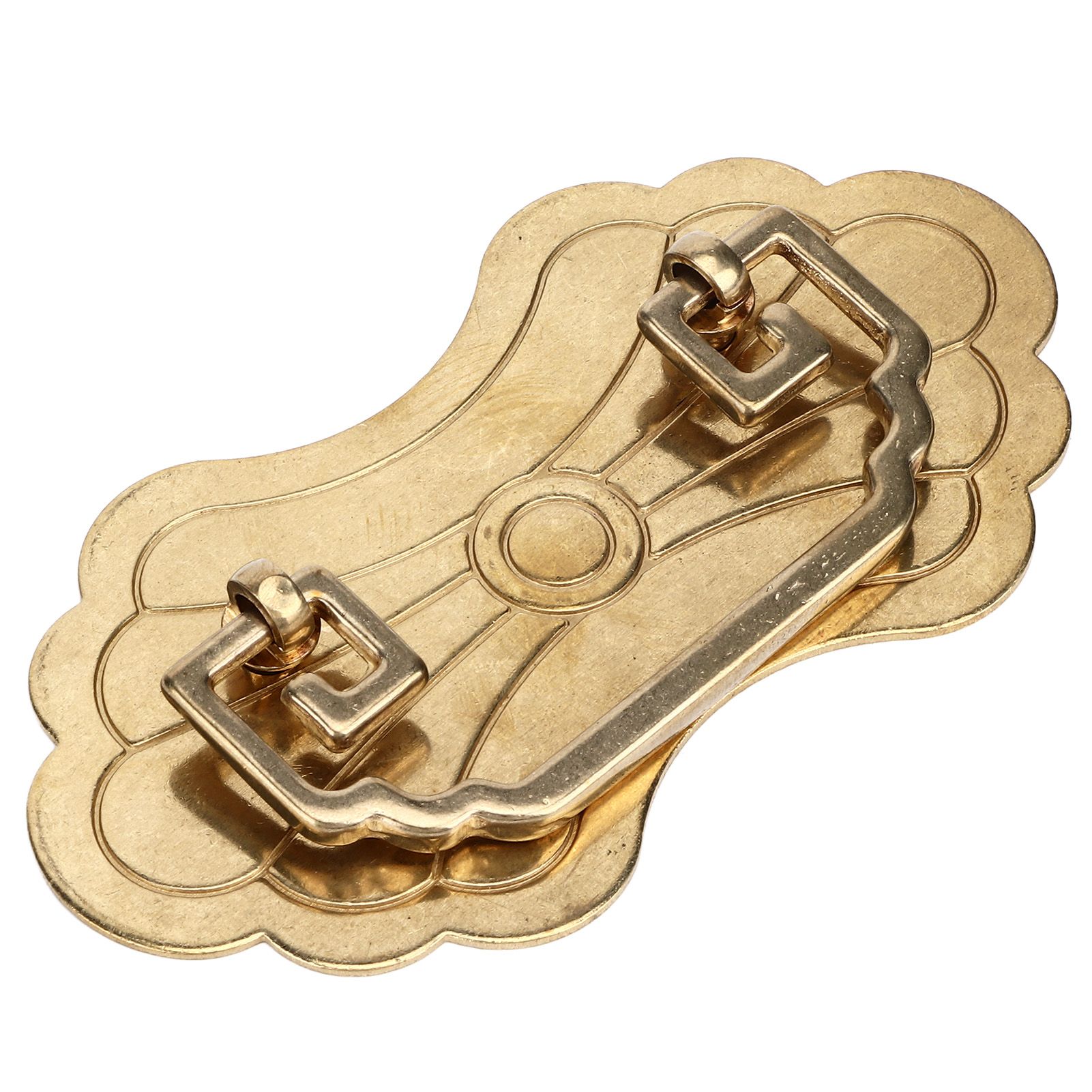 Antique Drawer Handle 12.8x7cm Wealth Blossoms Retro Chinese Style Brass view 6