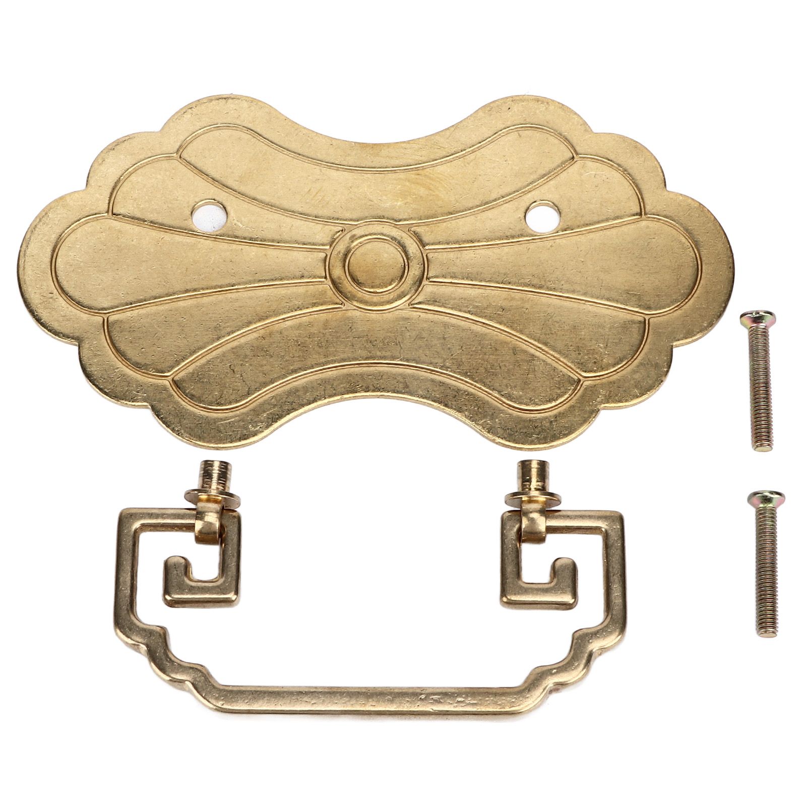 Antique Drawer Handle 12.8x7cm Wealth Blossoms Retro Chinese Style Brass view 10