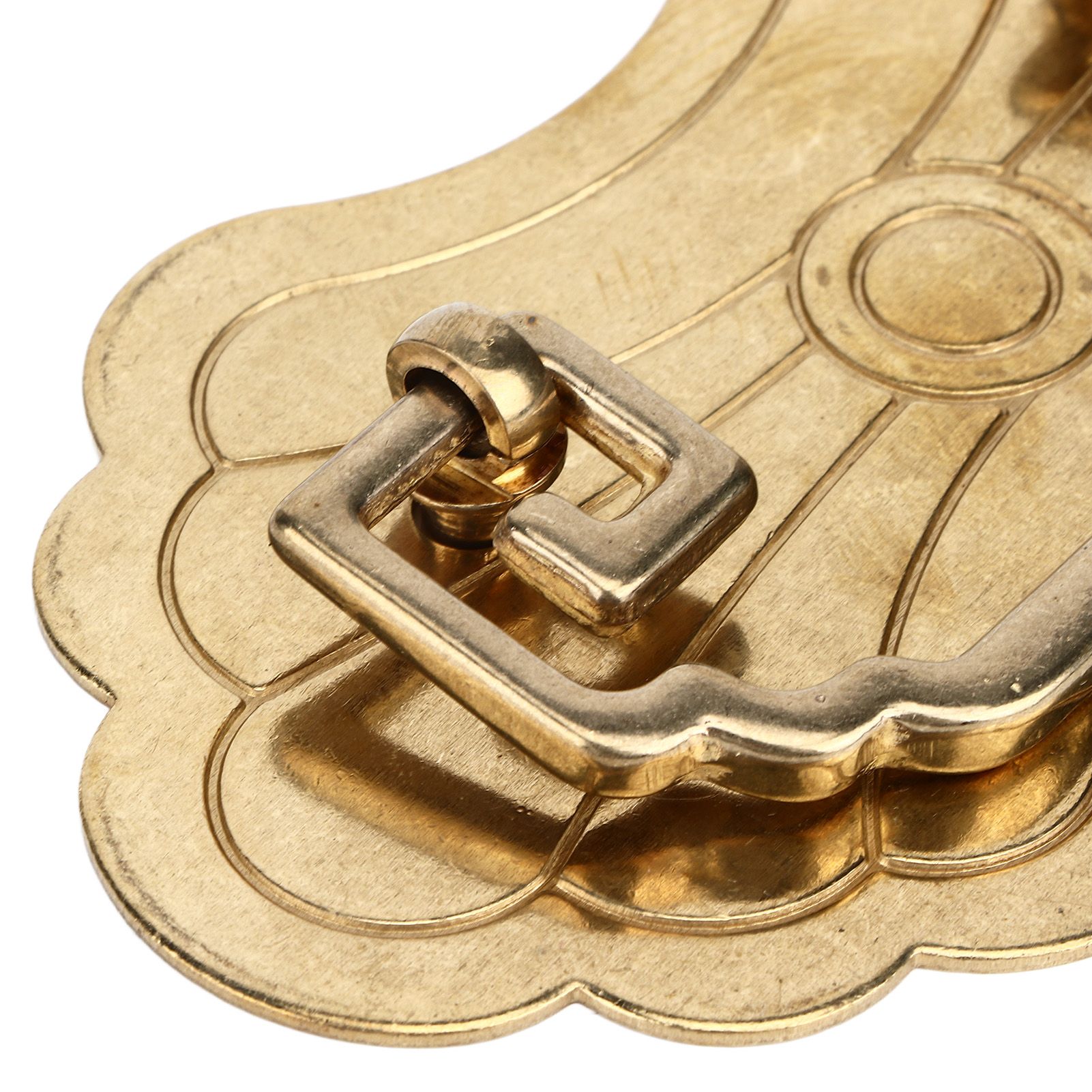 Antique Drawer Handle 12.8x7cm Wealth Blossoms Retro Chinese Style Brass view 13