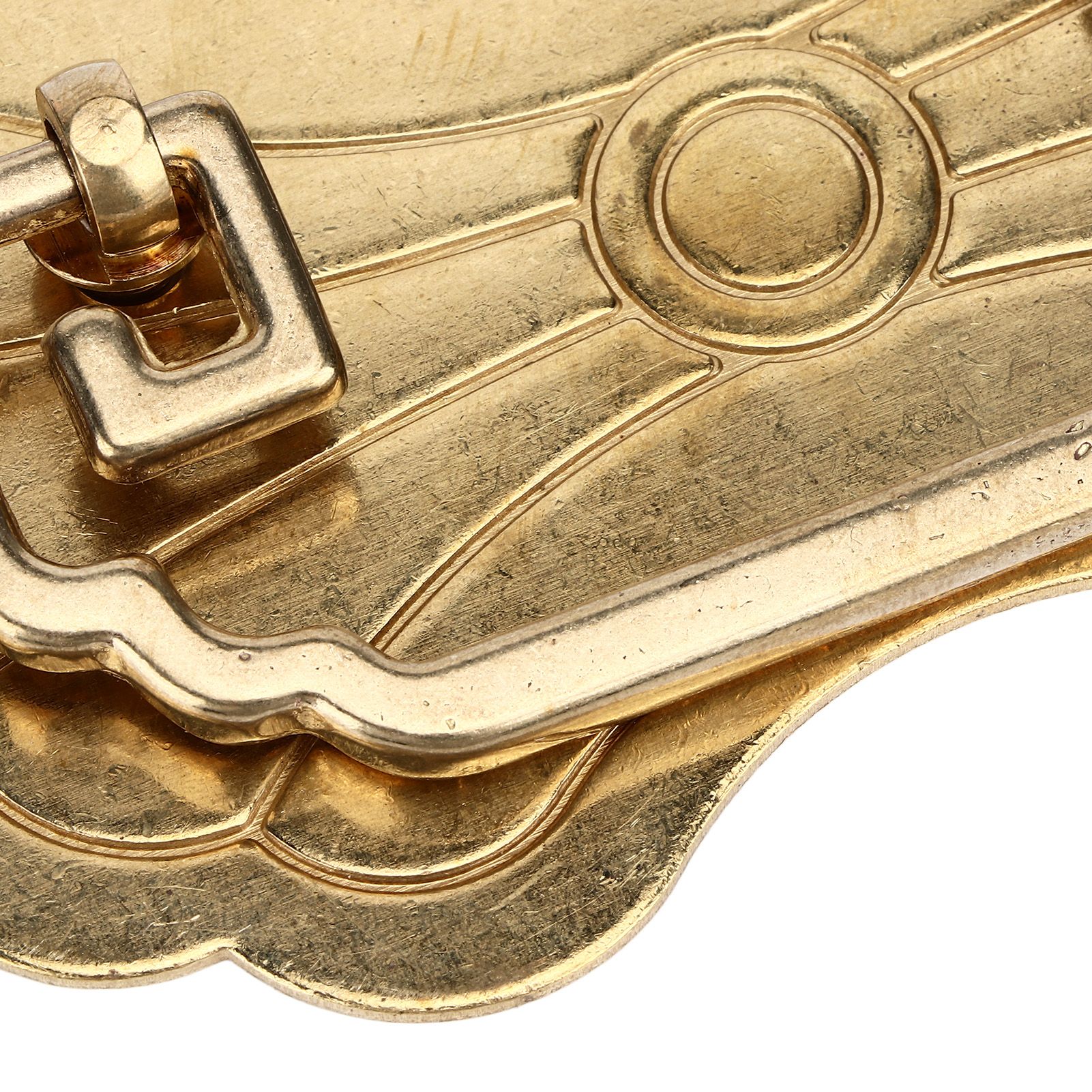 Antique Drawer Handle 12.8x7cm Wealth Blossoms Retro Chinese Style Brass view 15