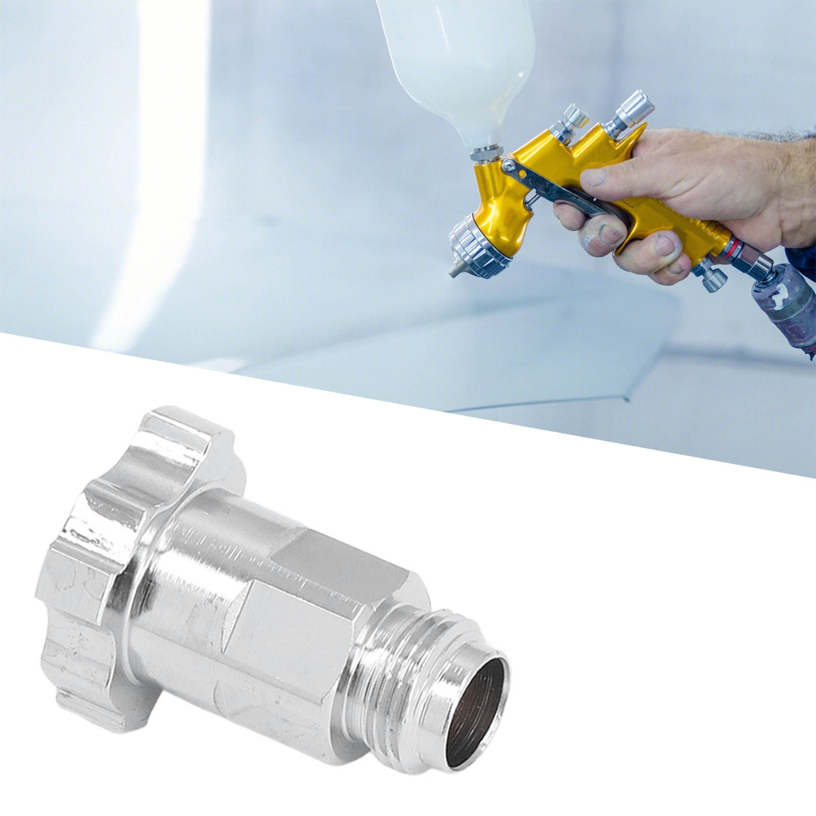 Spray Cup Connector Stainless Steel Disposable Pot Connector Airbrush Adapter view 11