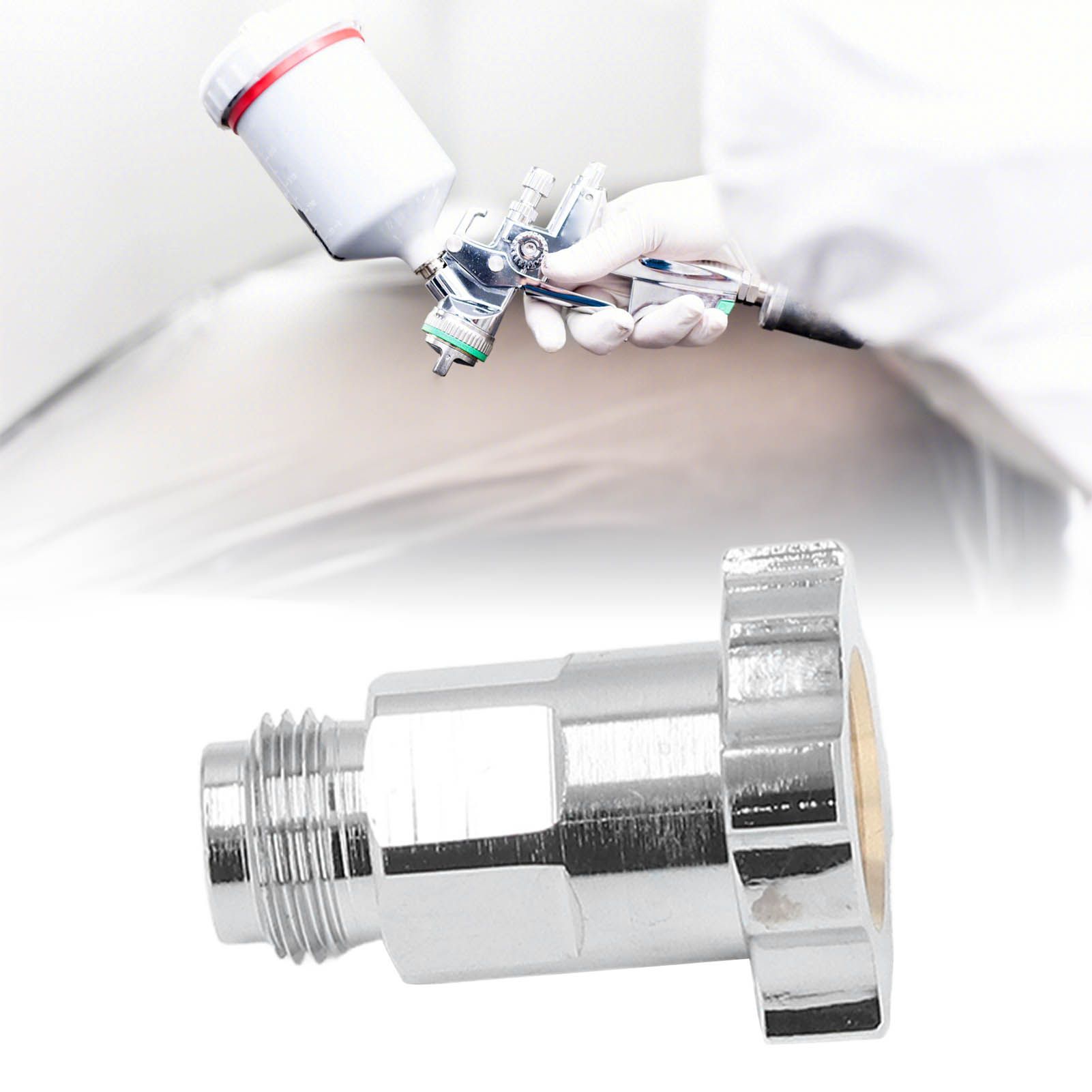 Spray Cup Connector Stainless Steel Disposable Pot Connector Airbrush Adapter view 12