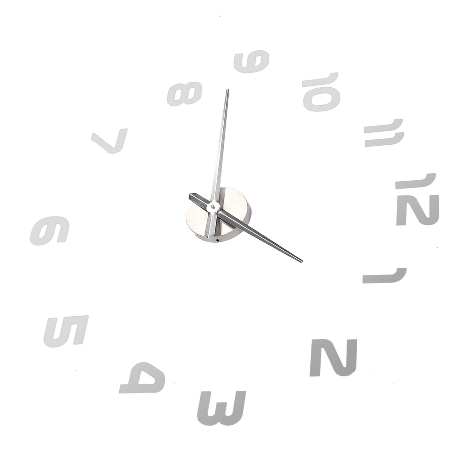 Acrylic Mirror Wall Clock Silent Frameless DIY Self Adhesive Wall Clock for view 9