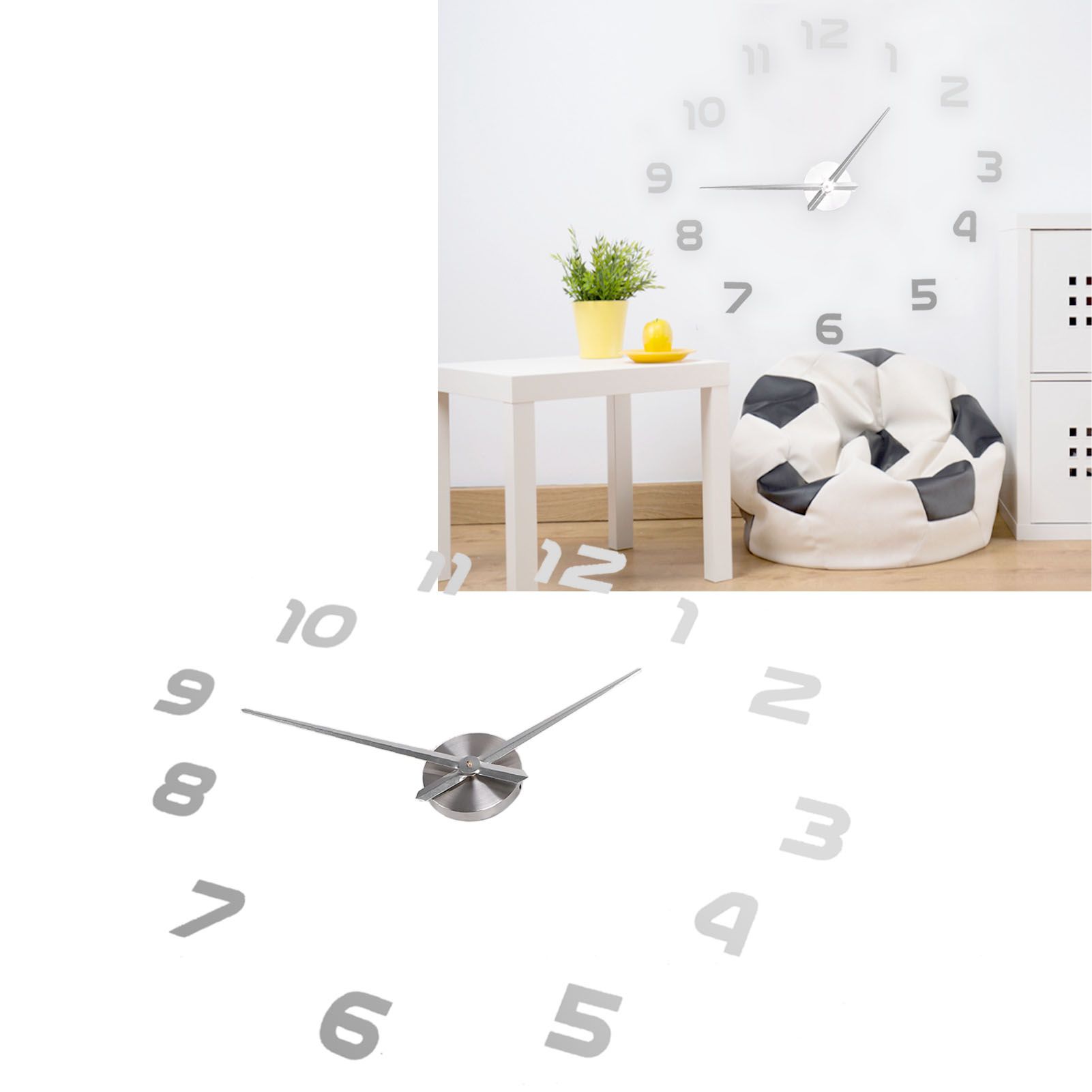 Acrylic Mirror Wall Clock Silent Frameless DIY Self Adhesive Wall Clock for view 11