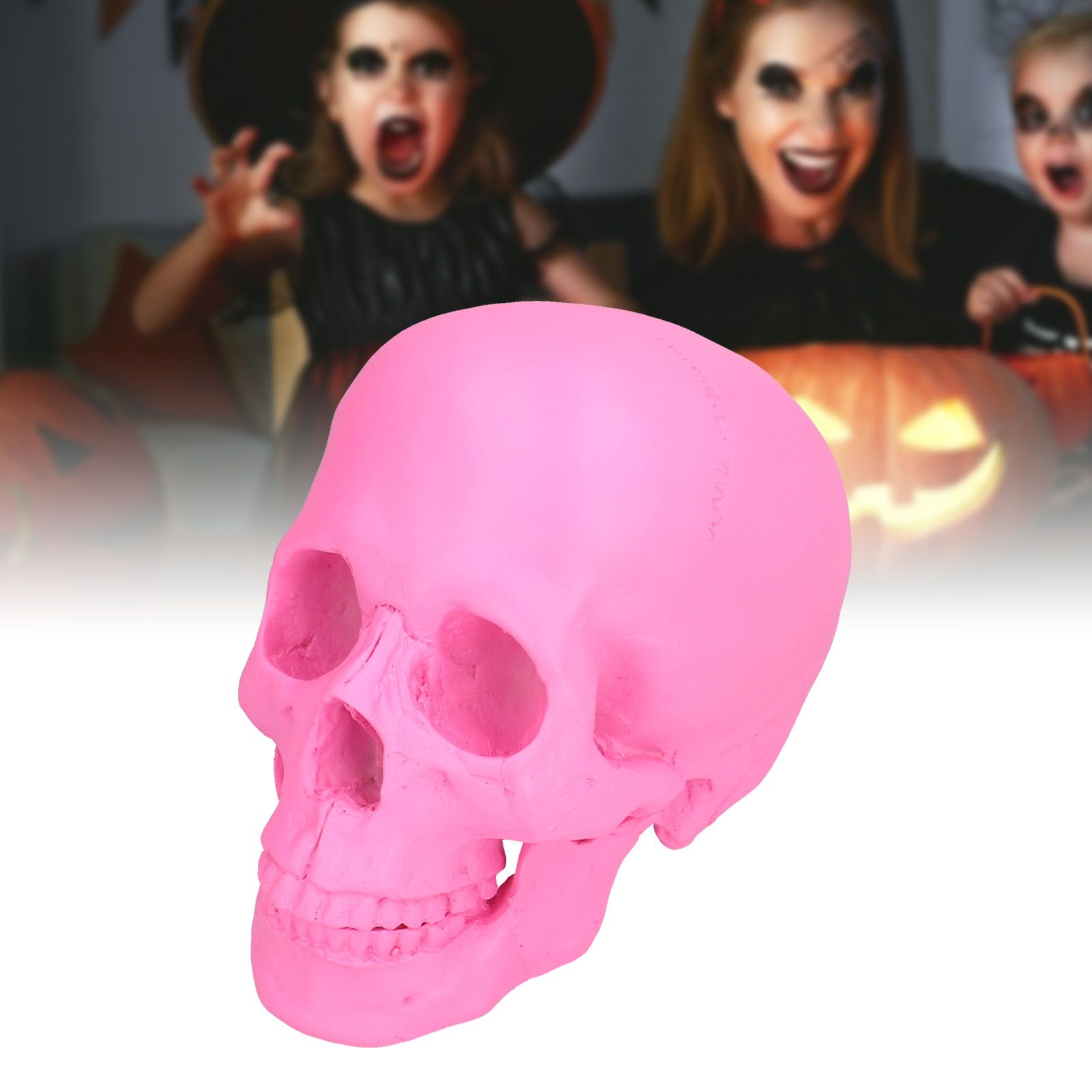 Resin Halloween Skull Decor Festival Home Props Fake Whole Person Skull view 12