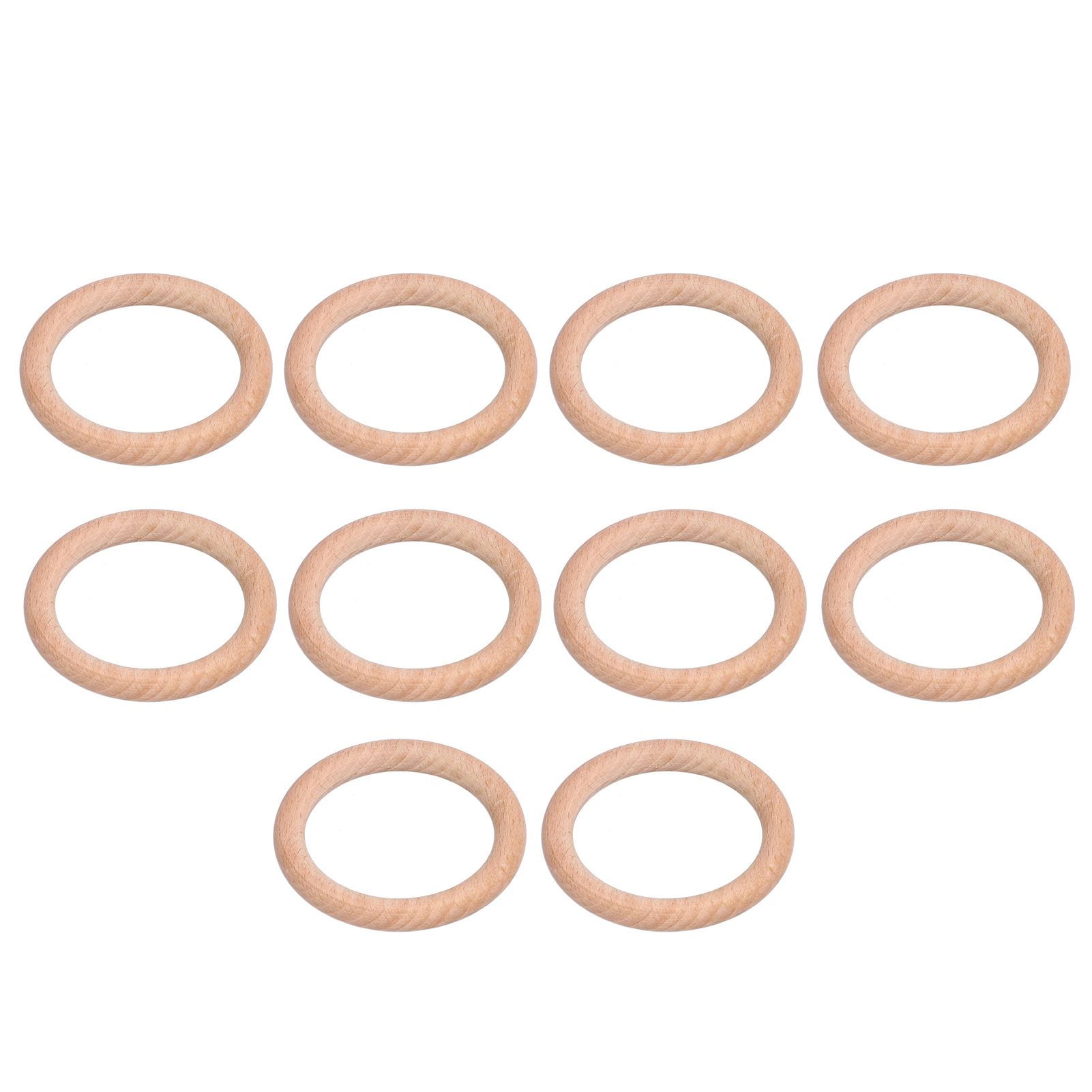 10pcs Wooden Rings Unfinished DIY Natural Wood Circles for Craft Jewelry view 4