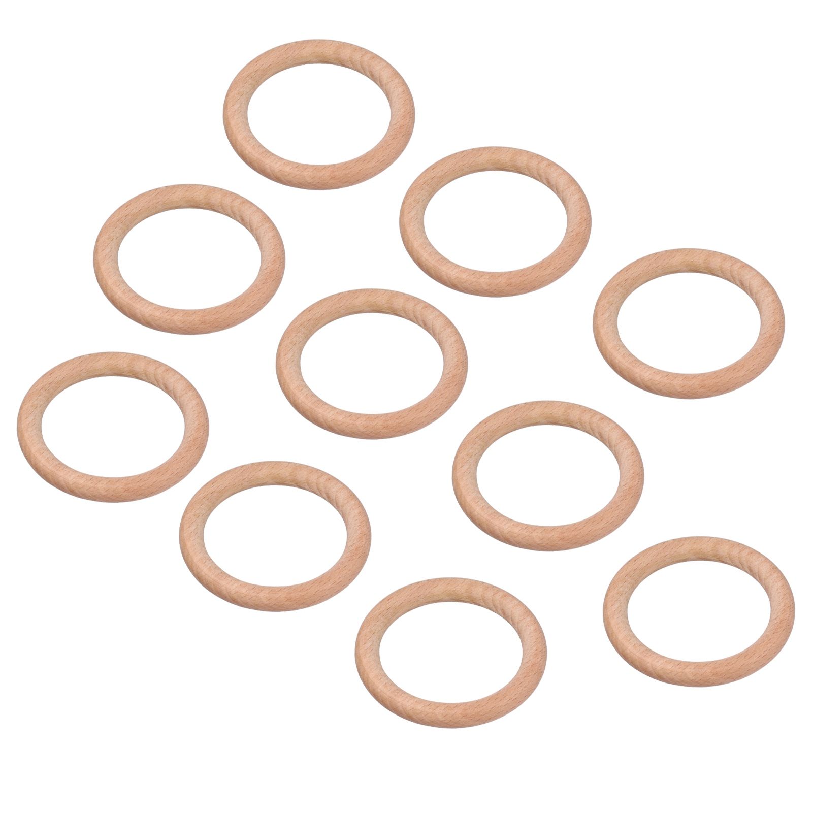 10pcs Wooden Rings Unfinished DIY Natural Wood Circles for Craft Jewelry view 10