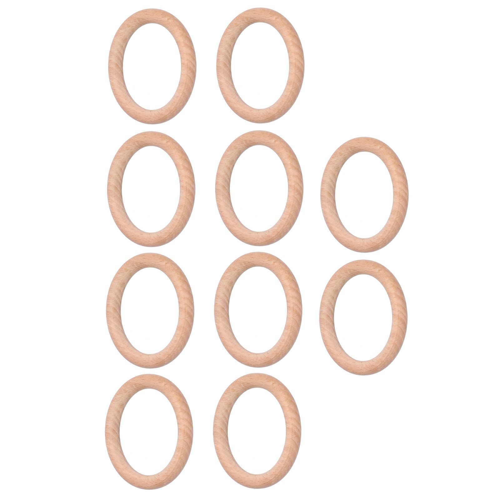 10pcs Wooden Rings Unfinished DIY Natural Wood Circles for Craft Jewelry view 5