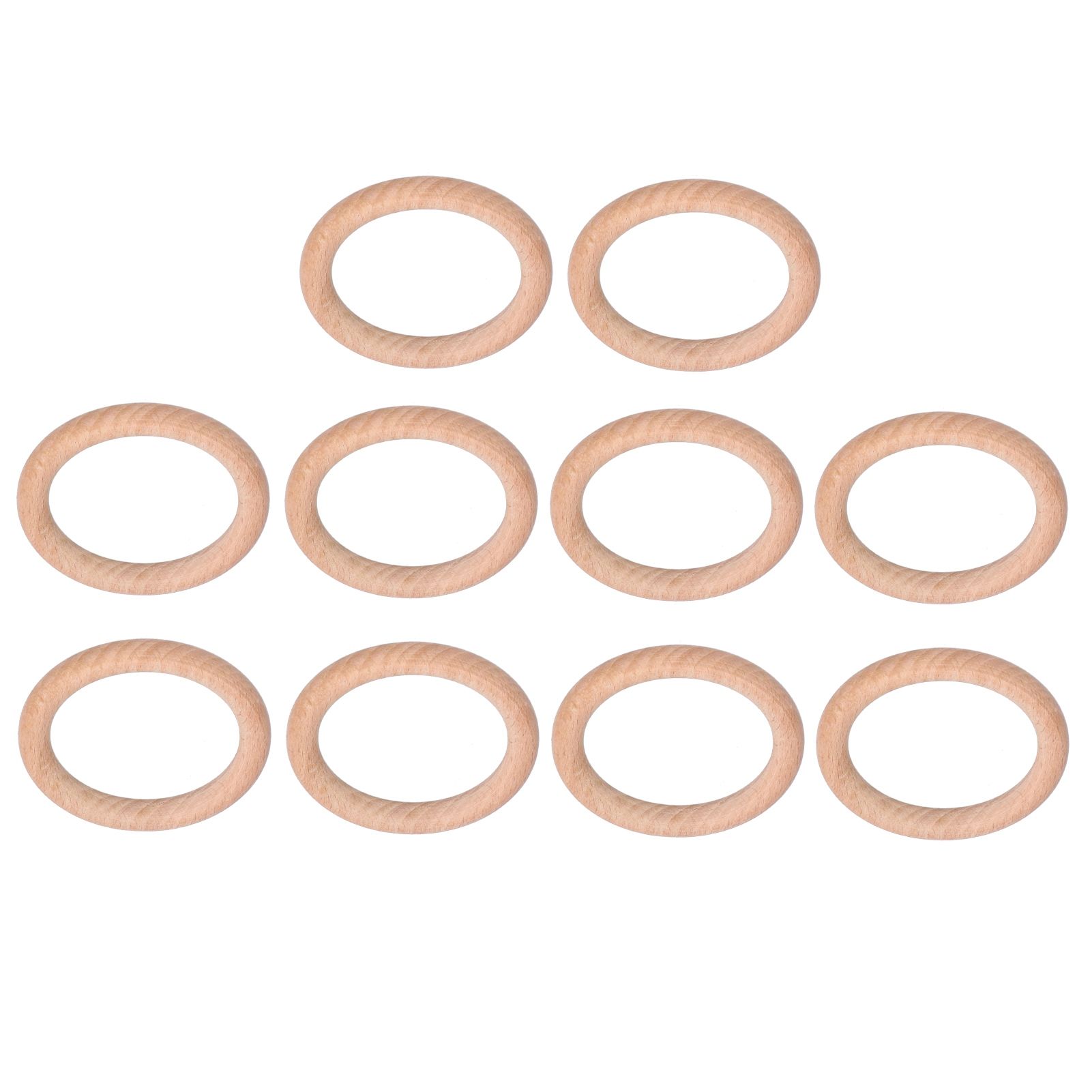 10pcs Wooden Rings Unfinished DIY Natural Wood Circles for Craft Jewelry view 7