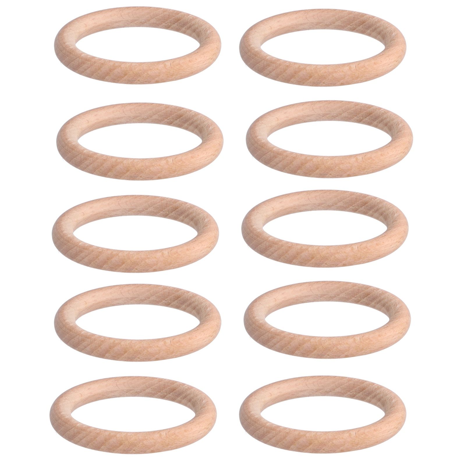 10pcs Wooden Rings Unfinished DIY Natural Wood Circles for Craft Jewelry — image 1