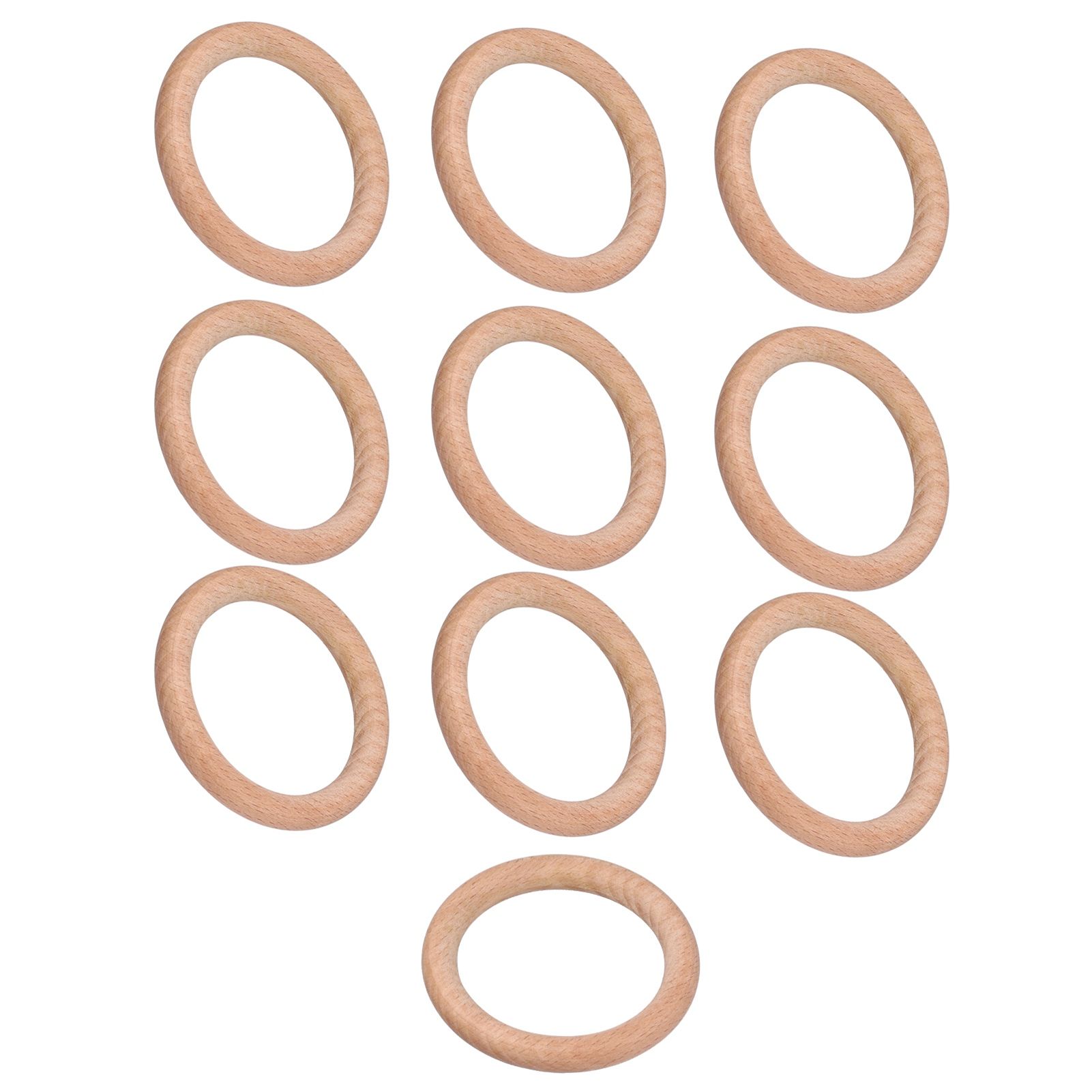10pcs Wooden Rings Unfinished DIY Natural Wood Circles for Craft Jewelry view 9