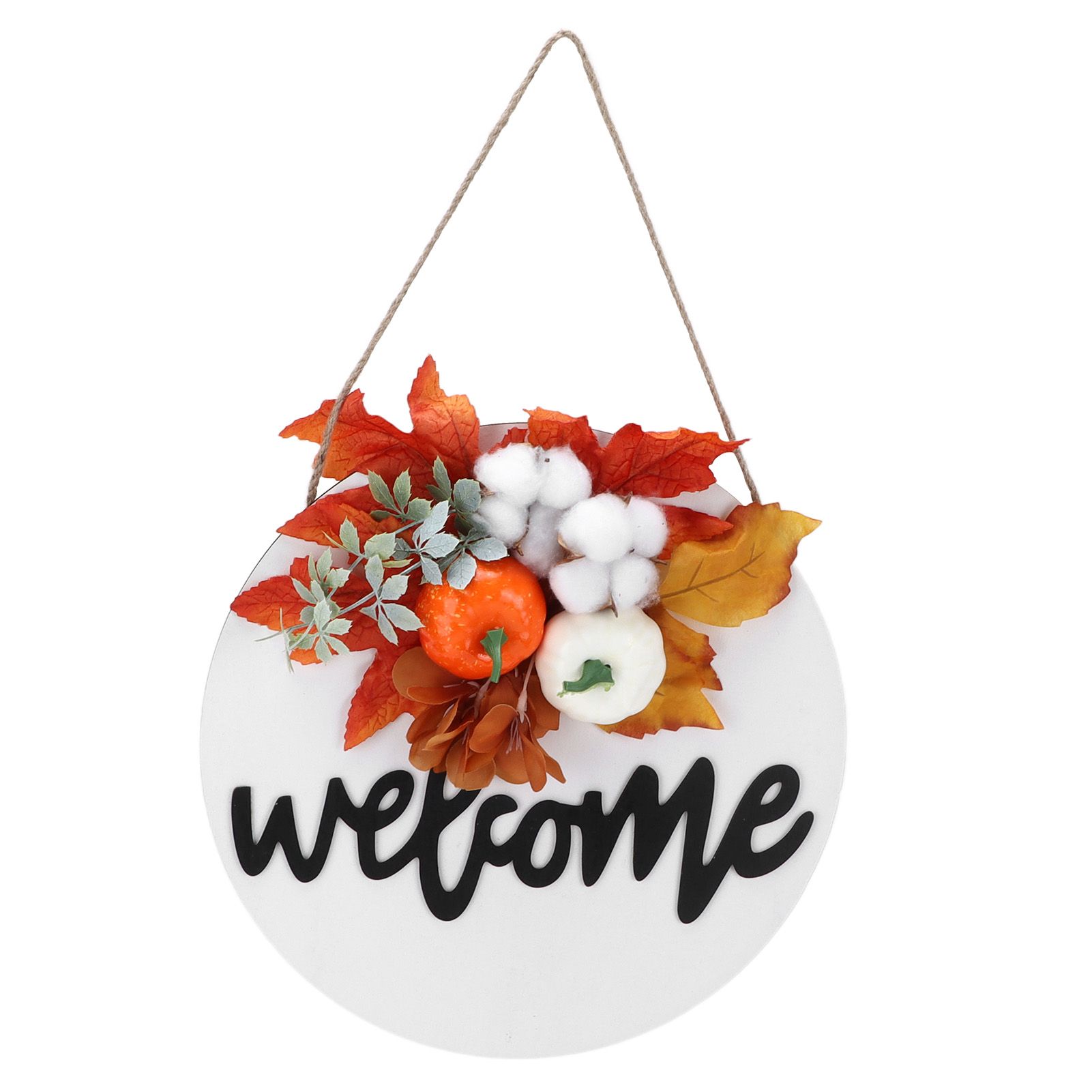 Round Wood Door Sign Farmhouse Front Door Hanging Welcome Sign Decors for — image 1