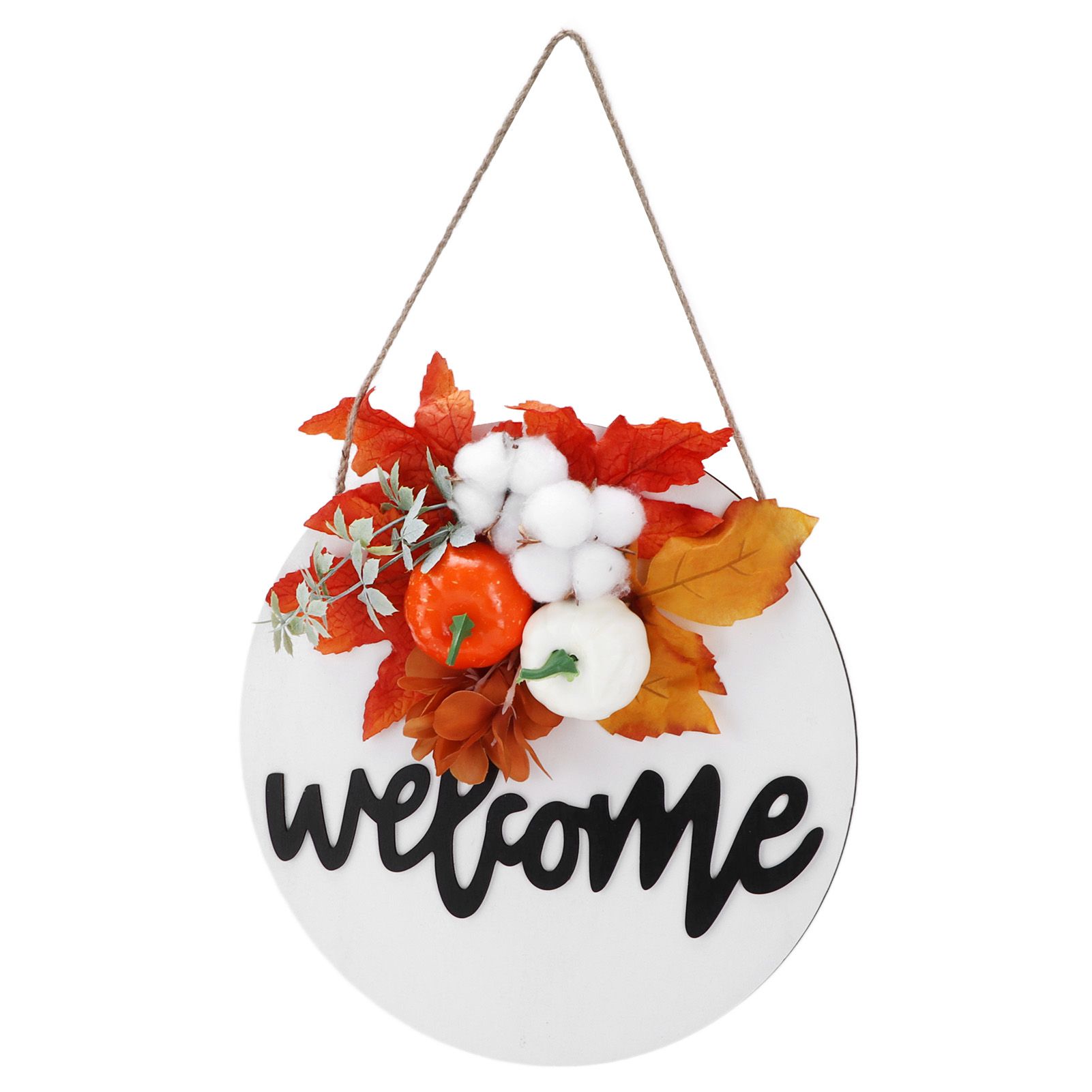 Round Wood Door Sign Farmhouse Front Door Hanging Welcome Sign Decors for view 6