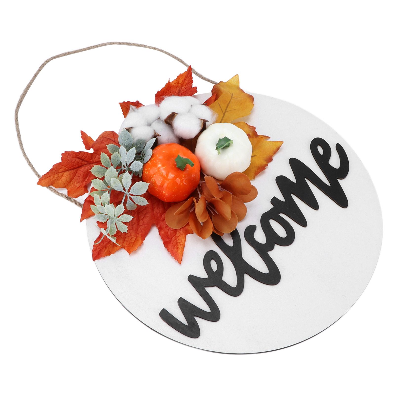 Round Wood Door Sign Farmhouse Front Door Hanging Welcome Sign Decors for view 7