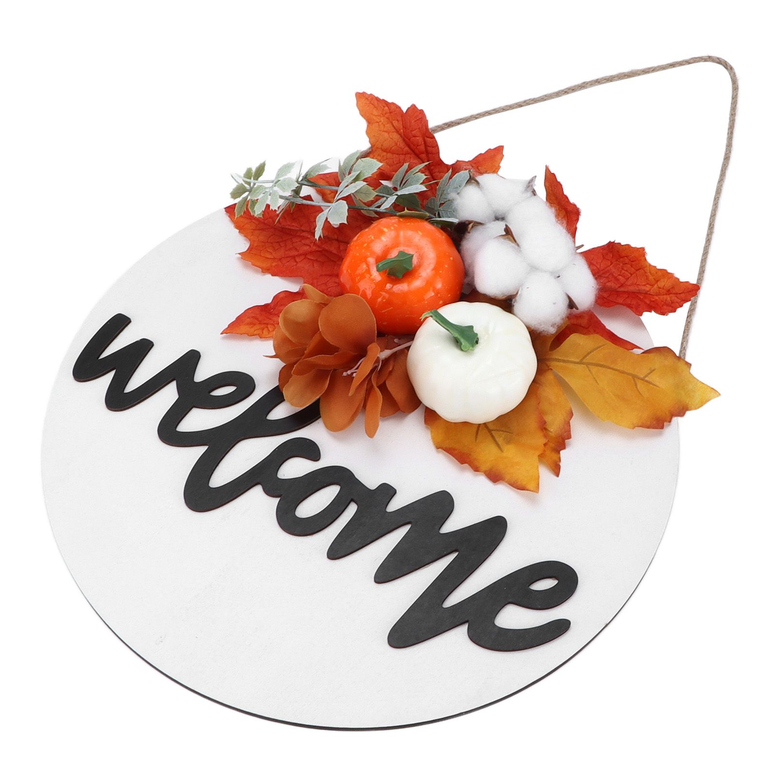 Round Wood Door Sign Farmhouse Front Door Hanging Welcome Sign Decors for view 9