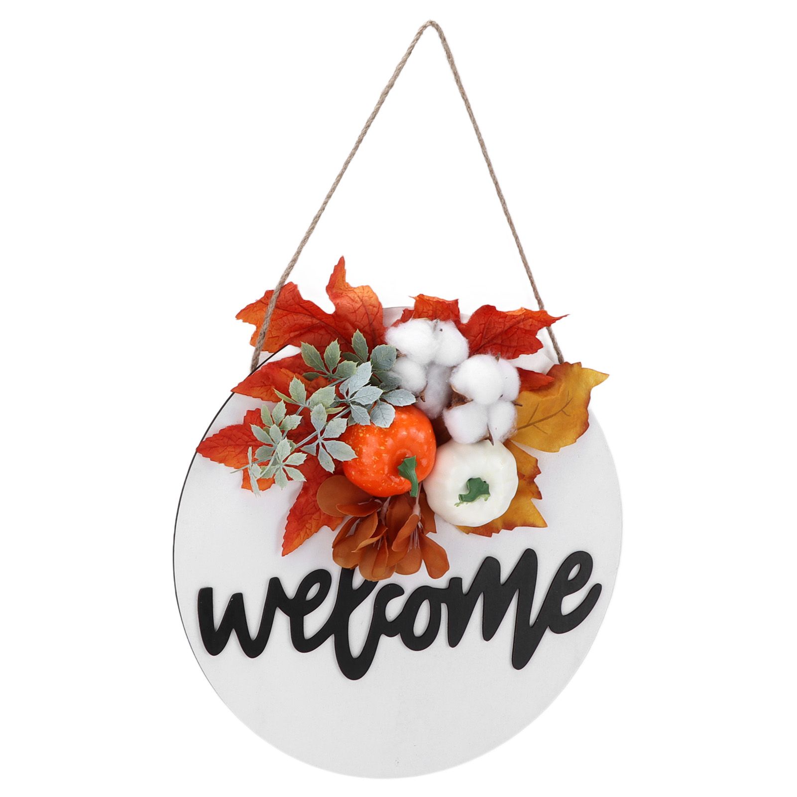Round Wood Door Sign Farmhouse Front Door Hanging Welcome Sign Decors for view 10