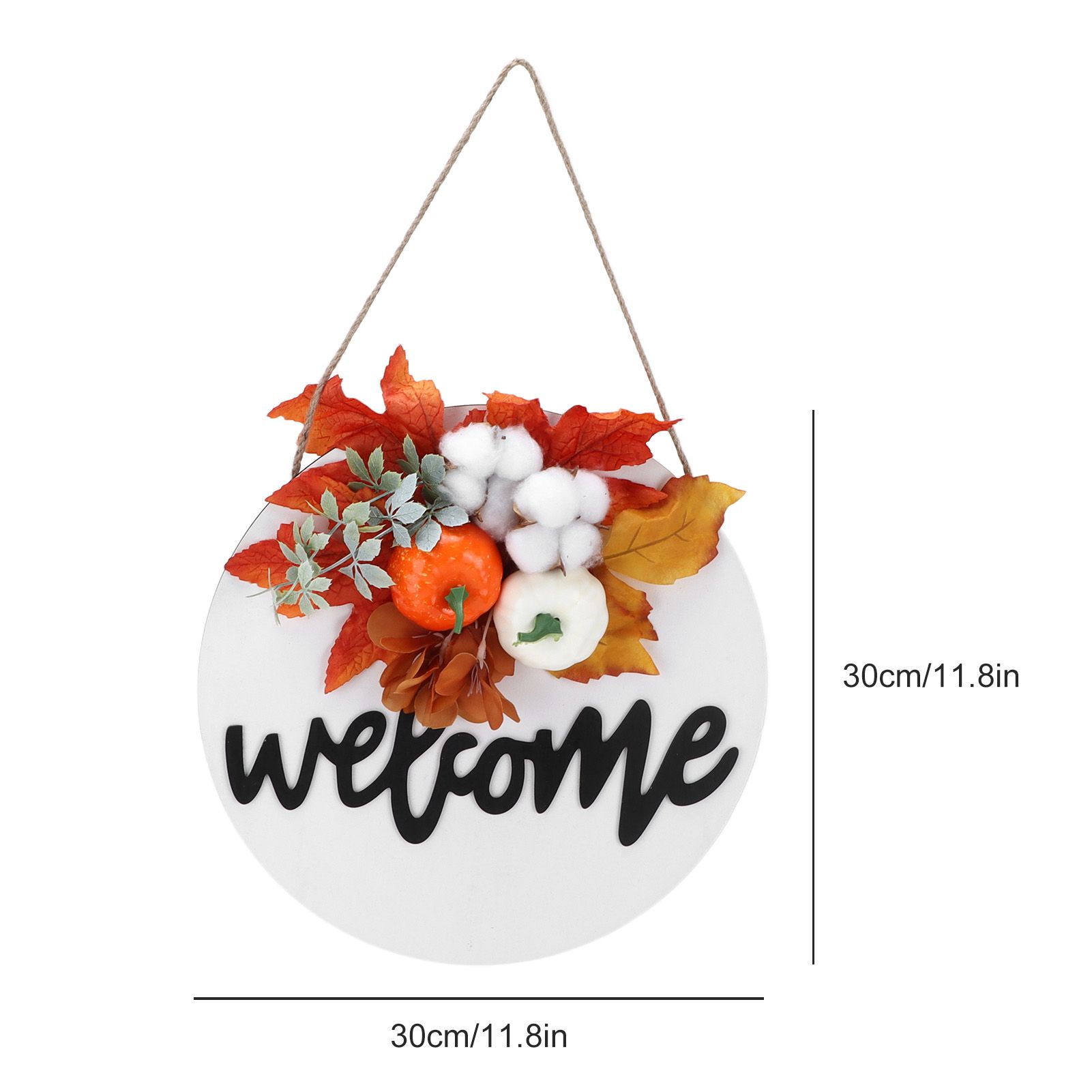 Round Wood Door Sign Farmhouse Front Door Hanging Welcome Sign Decors for view 15