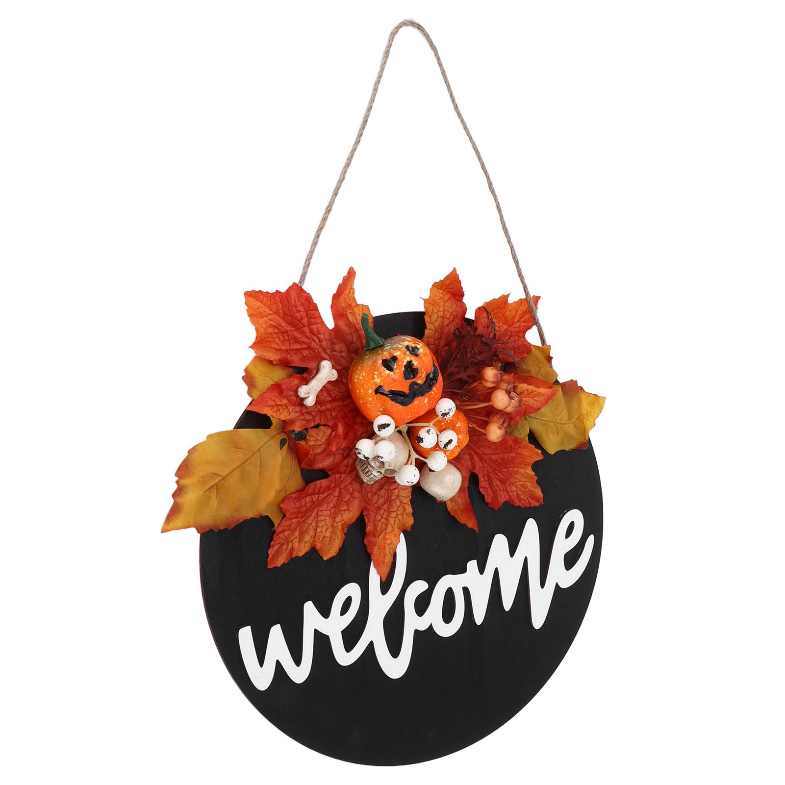 Round Wood Door Sign Farmhouse Front Door Hanging Welcome Sign Decors for view 6