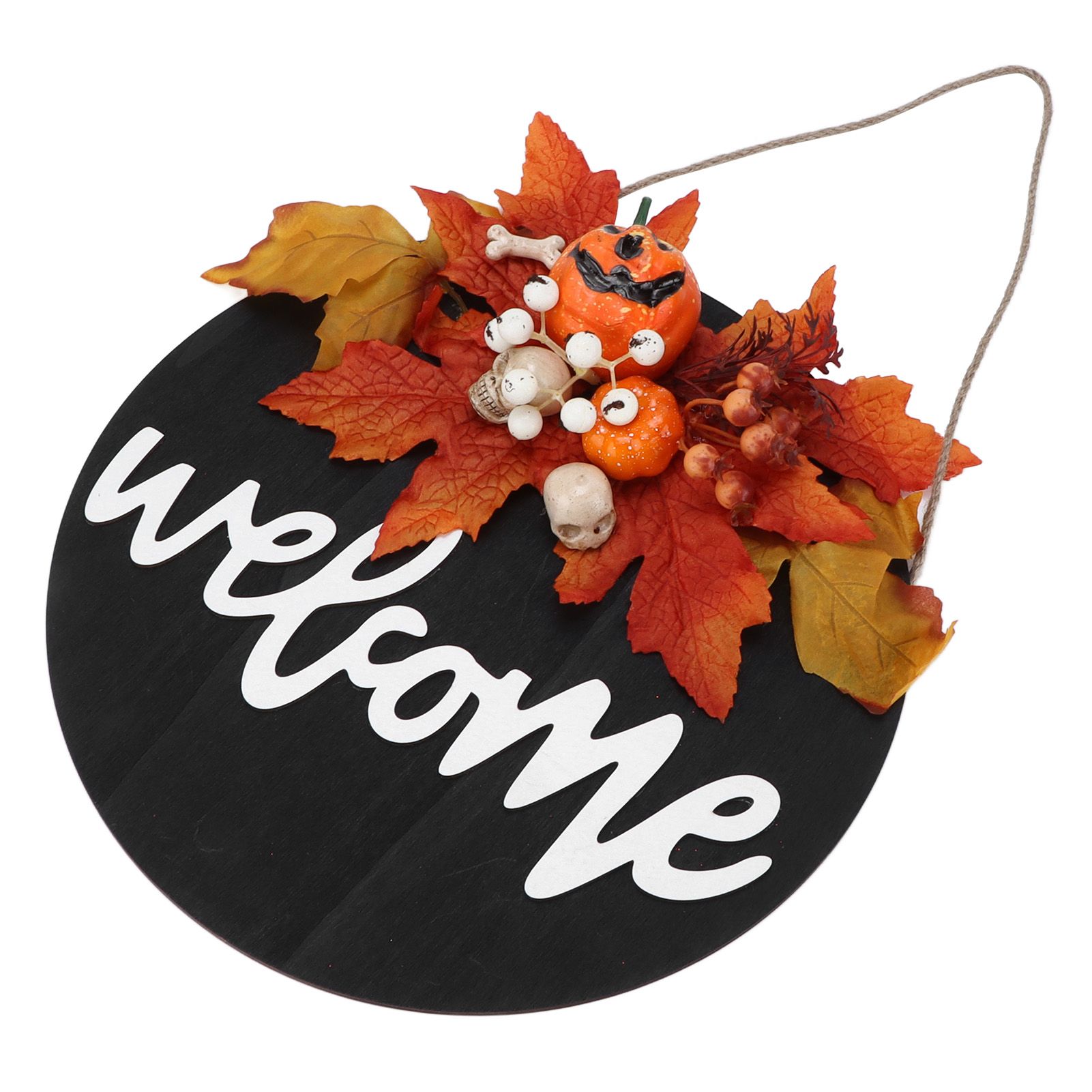 Round Wood Door Sign Farmhouse Front Door Hanging Welcome Sign Decors for view 8